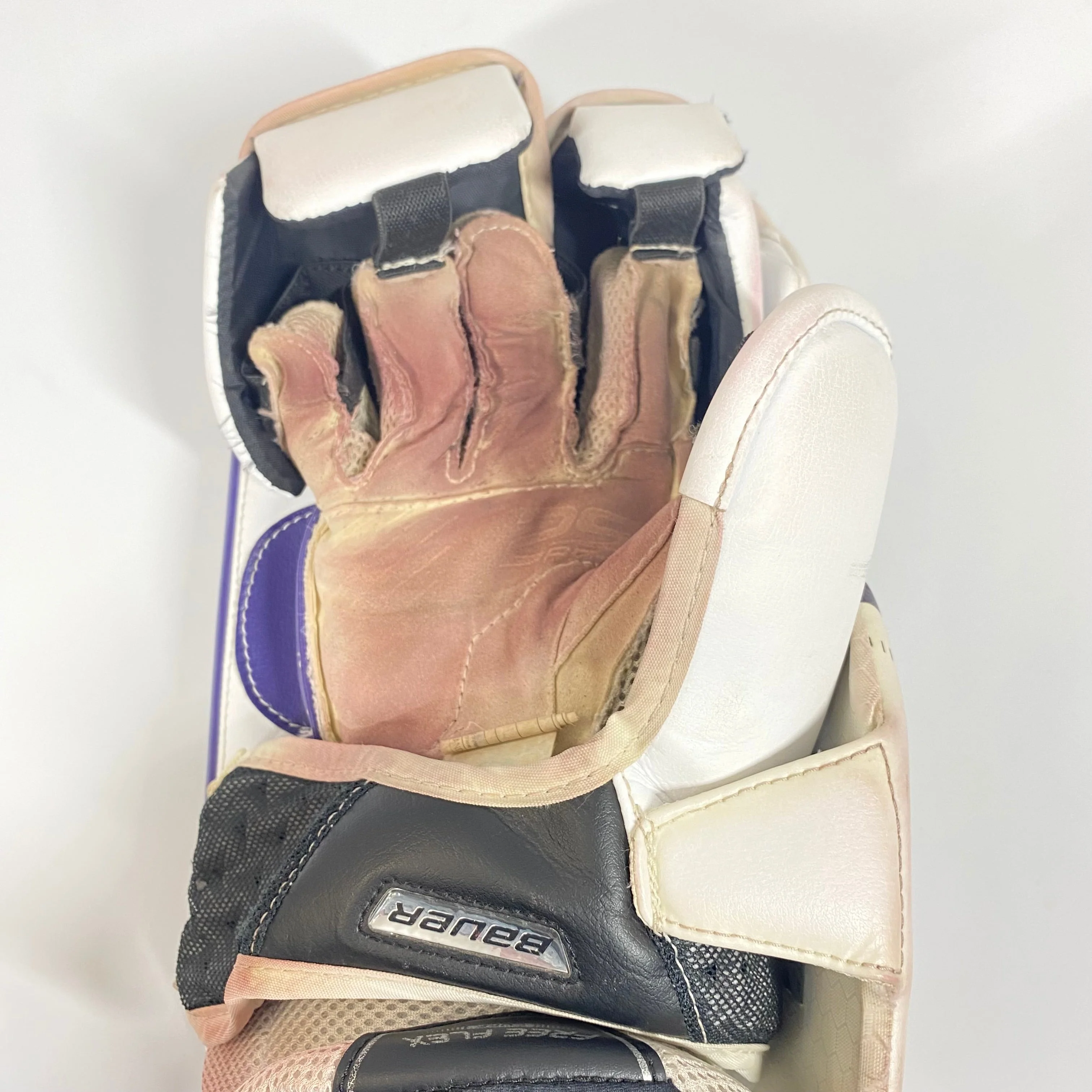 Bauer Supreme 2S Pro - Used Pro Stock Goalie Pads - Full Set (White/Purple/Black) - Image 9