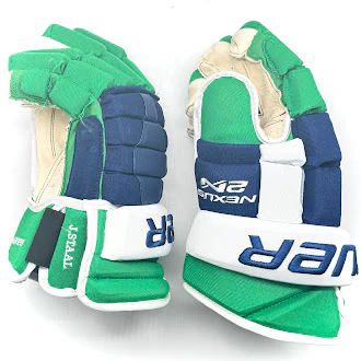 Bauer Nexus 2N - Used NHL Pro Stock Glove - Jordan Staal (Blue/Green/White) - Image 3
