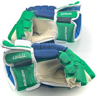 Bauer Nexus 2N - Used NHL Pro Stock Glove - Jordan Staal (Blue/Green/White) - Image 4