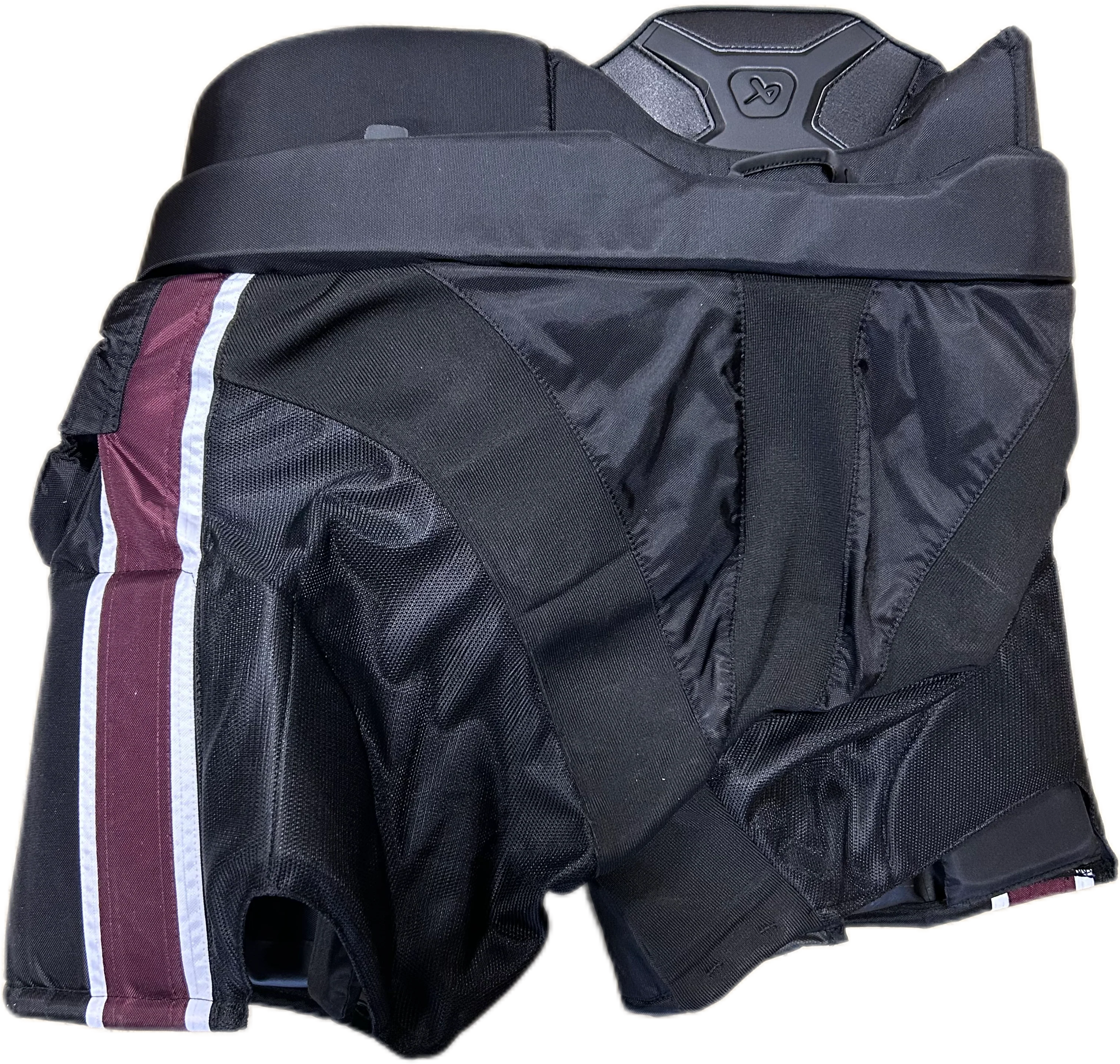 Bauer Pro - NCAA Pro Stock Hockey Goalie Pants (Black/Maroon) - Image 2