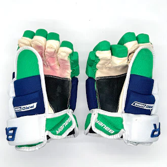 Bauer Pro Series - Used NHL Pro Stock Glove - Ethan Bear (Blue/Green/White) - Image 2