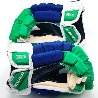 Bauer Pro Series - Used NHL Pro Stock Glove - Ethan Bear (Blue/Green/White) - Image 4