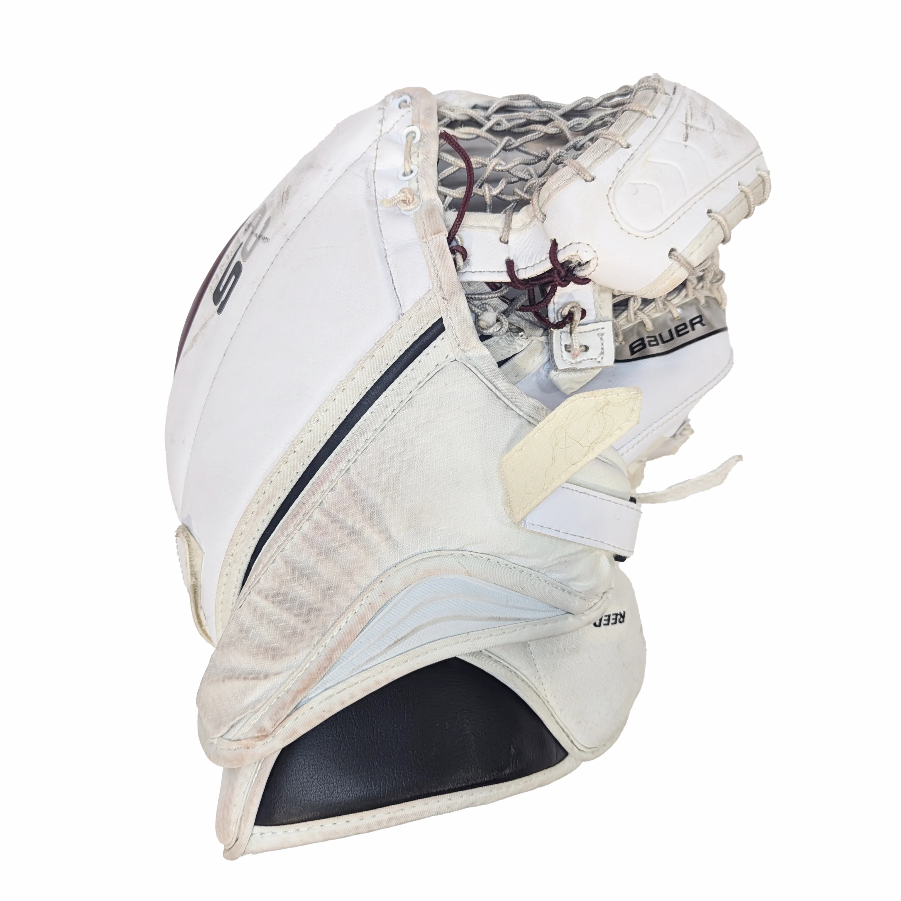 Bauer Supreme 2S Pro - Used Pro Stock Goalie Pads (White/Maroon) - Image 7