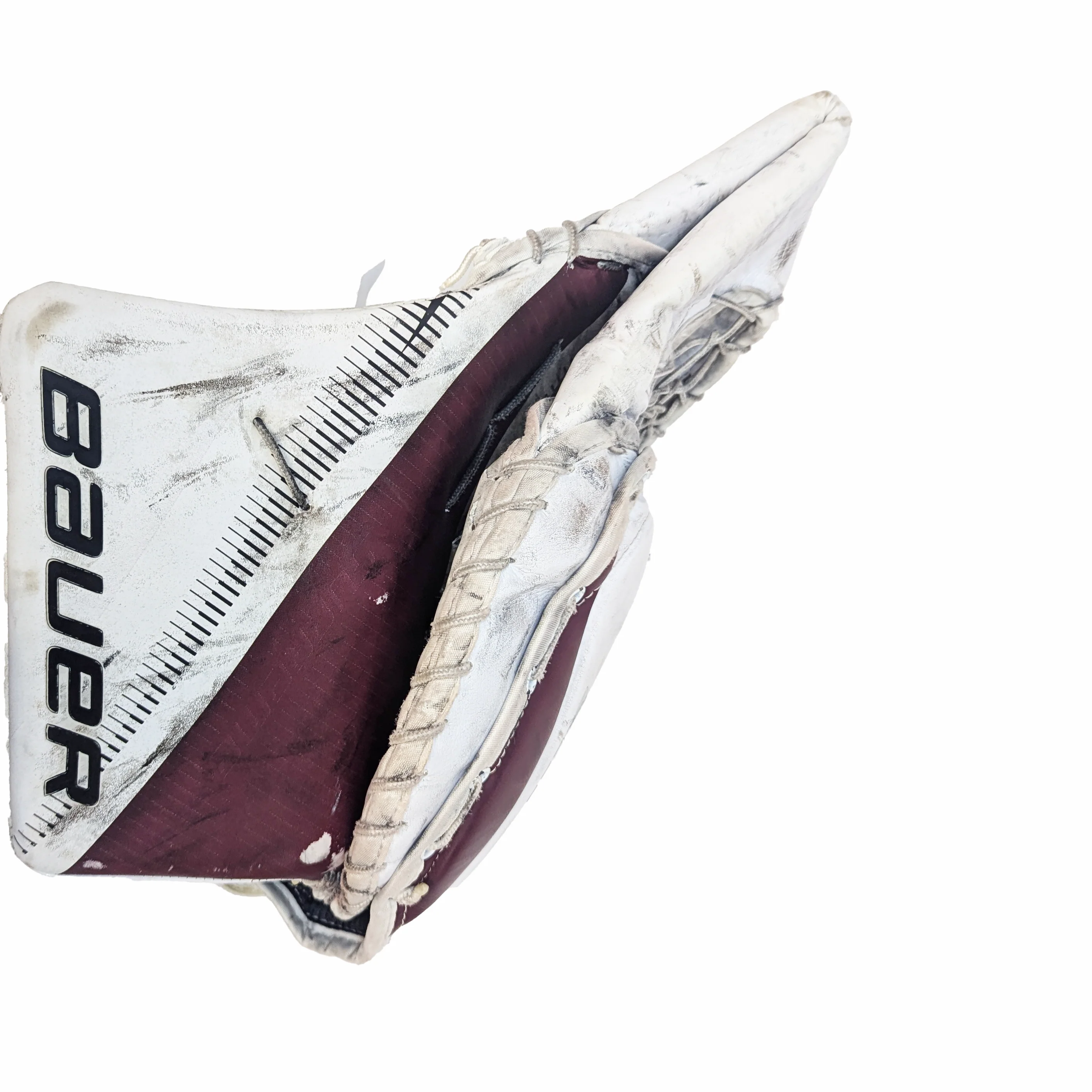 Bauer Supreme 2S Pro - Used Pro Stock Goalie Pads (White/Maroon) - Image 8