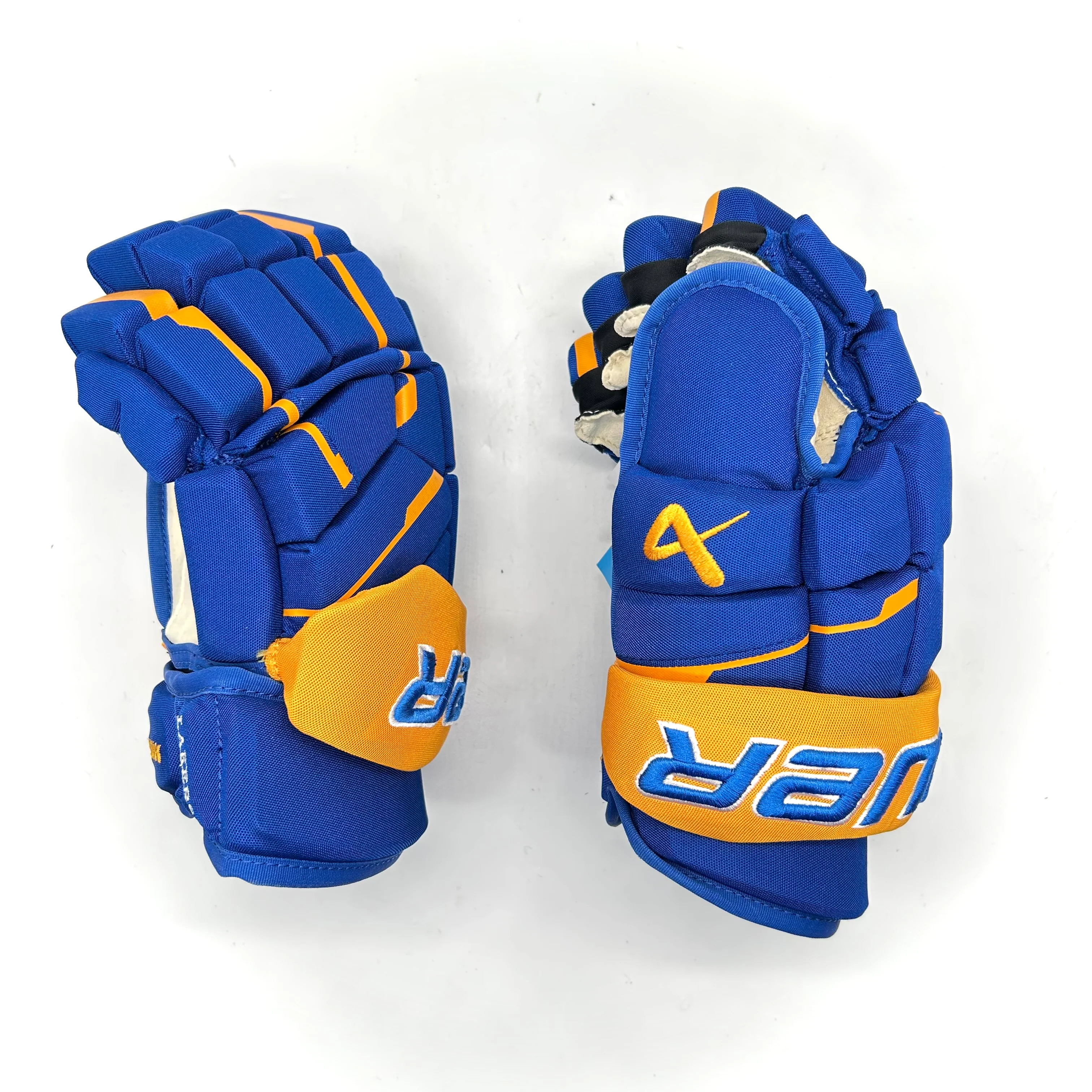 Bauer Supreme Mach - NCAA Pro Stock Hockey Gloves (Blue/Yellow) - Image 2