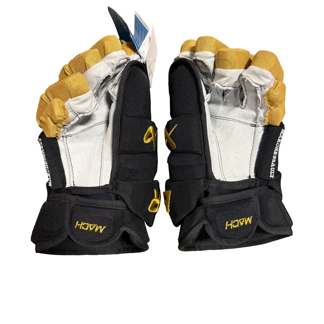 Bauer Supreme Mach - NHL Pro Stock Hockey Gloves - Jonathon Marchessault (Black/Gold) - Image 2