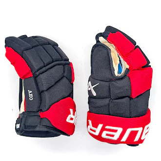 Bauer Supreme Mach - NHL Pro Stock Hockey Gloves - Sebastian Aho (Black/Red) - Image 3