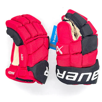 Bauer Supreme Mach - NHL Pro Stock Hockey Gloves - Sebastian Aho (Red/Black) - Image 3