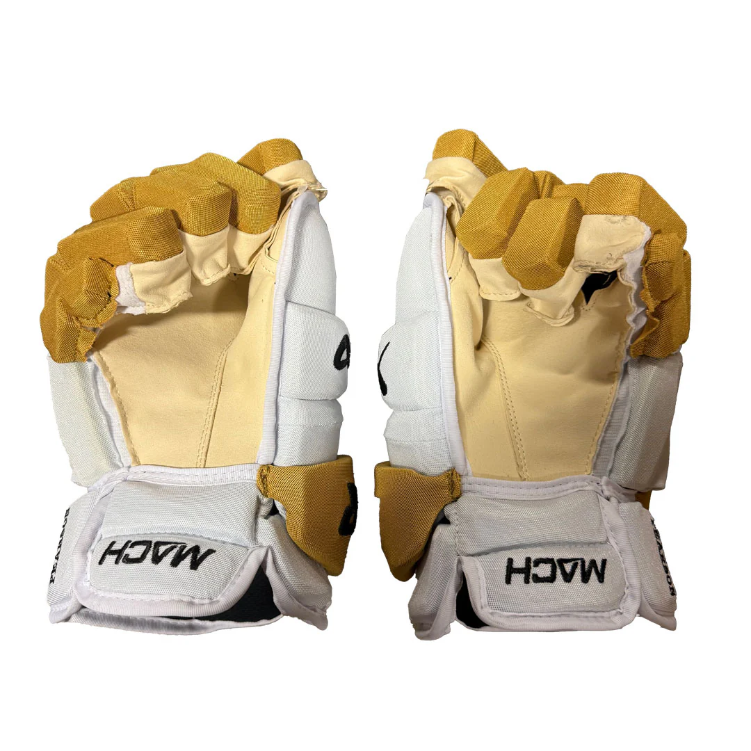 Bauer Supreme Mach - NHL Pro Stock Hockey Gloves - Tanner Pearson (White/Gold/Black) - Image 2