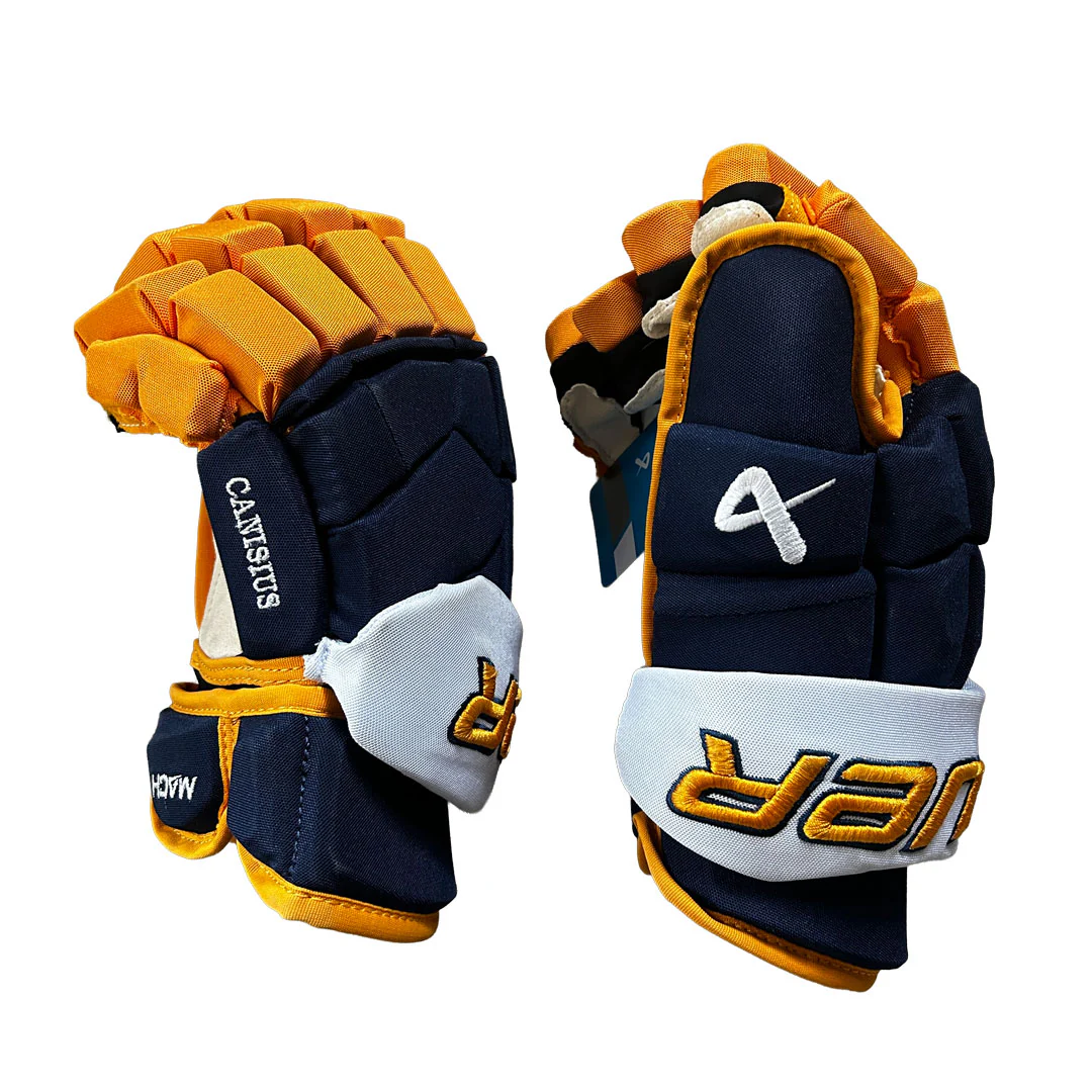 Bauer Supreme Mach - Pro Stock Hockey Glove (Navy/Yellow/White) - Image 2