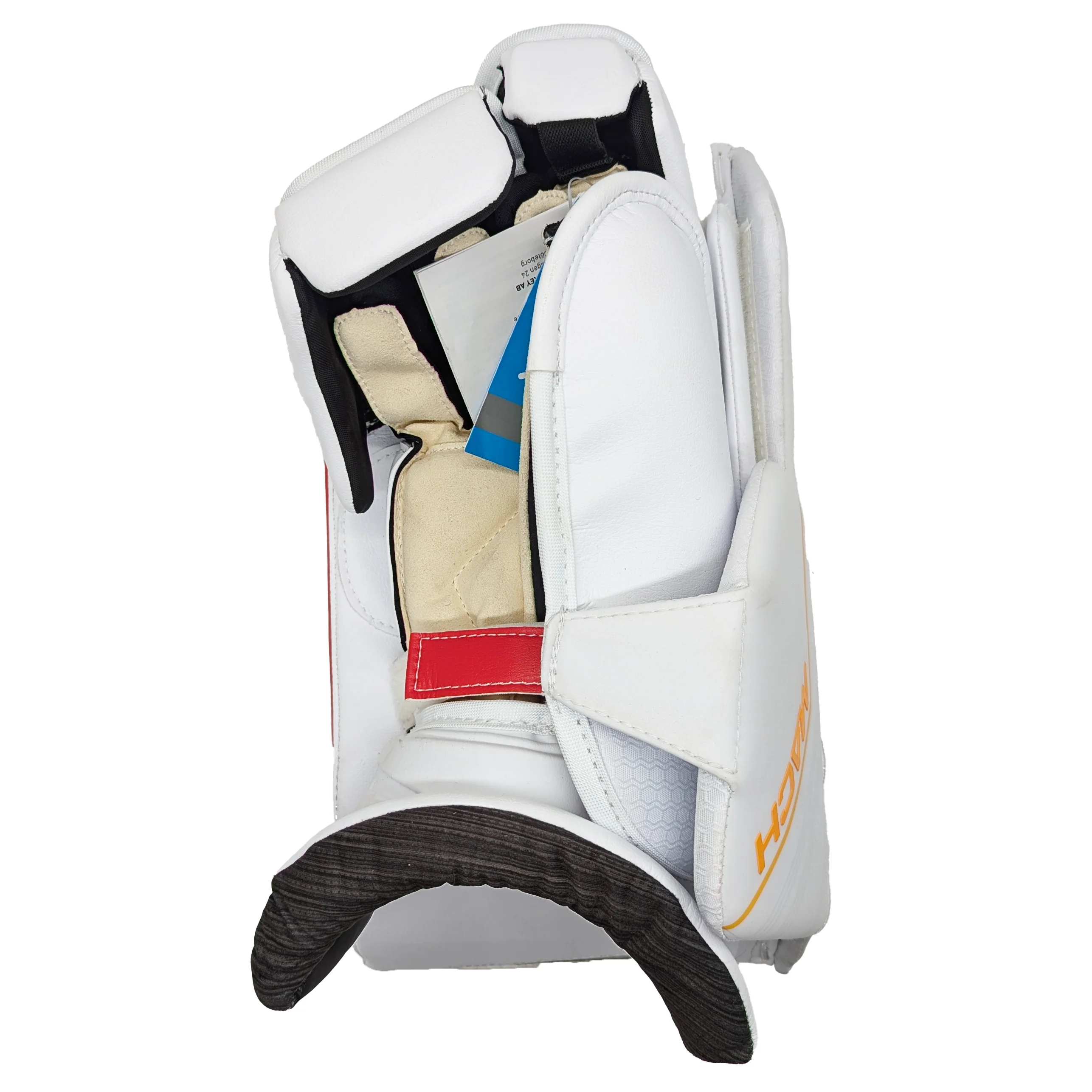 Bauer Supreme Mach - Pro Stock NHL Goalie Blocker - Dan Vladar (White/Red/Yellow) - Image 2