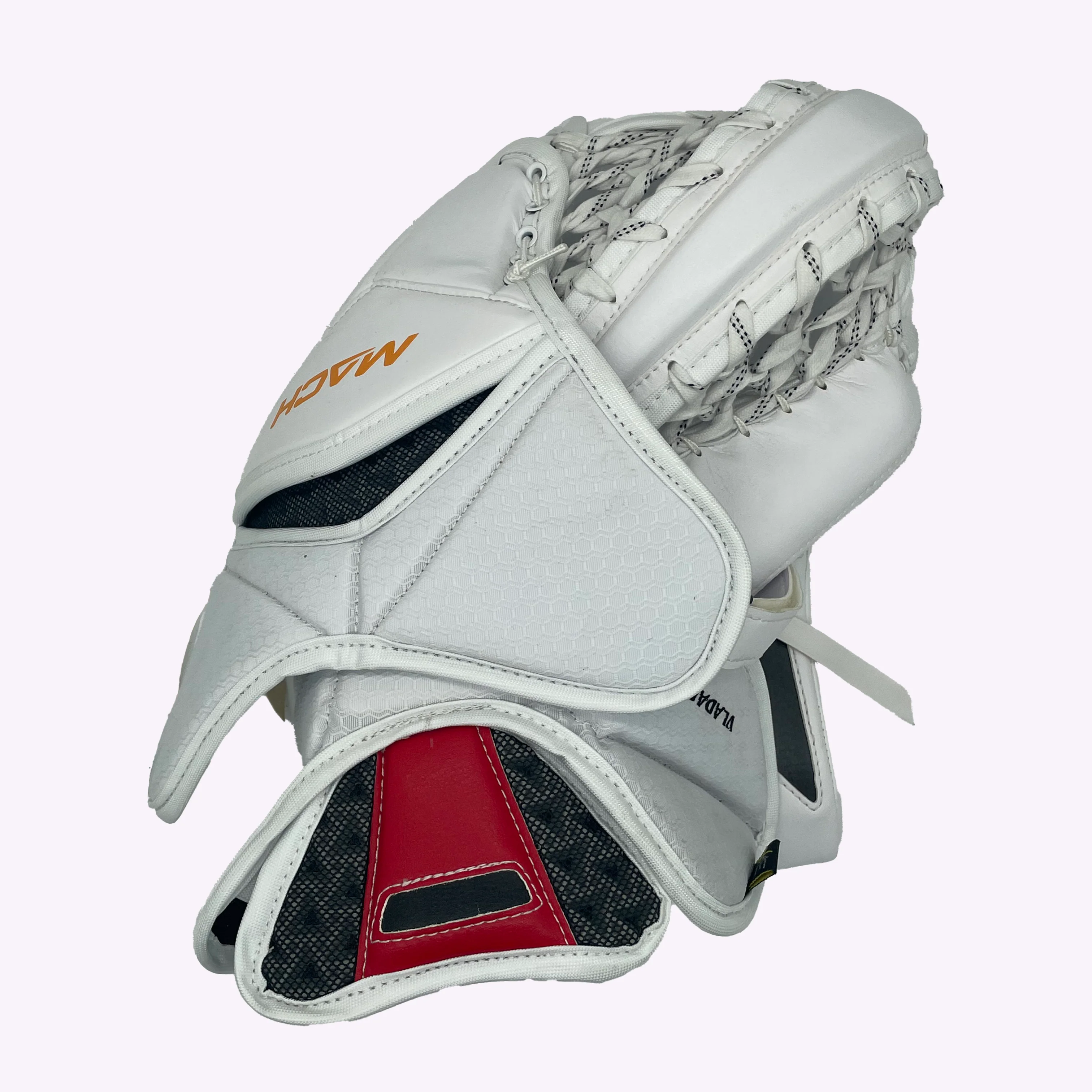 Bauer Supreme Mach - Pro Stock NHL Goalie Glove - Dan Vladar (White/Red/Yellow) - Image 4