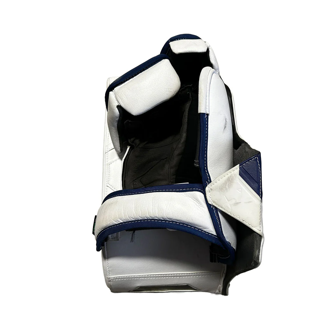 Bauer Supreme Shadow - Used Pro Stock Goalie Blocker (White/Blue/Yellow) - Image 2