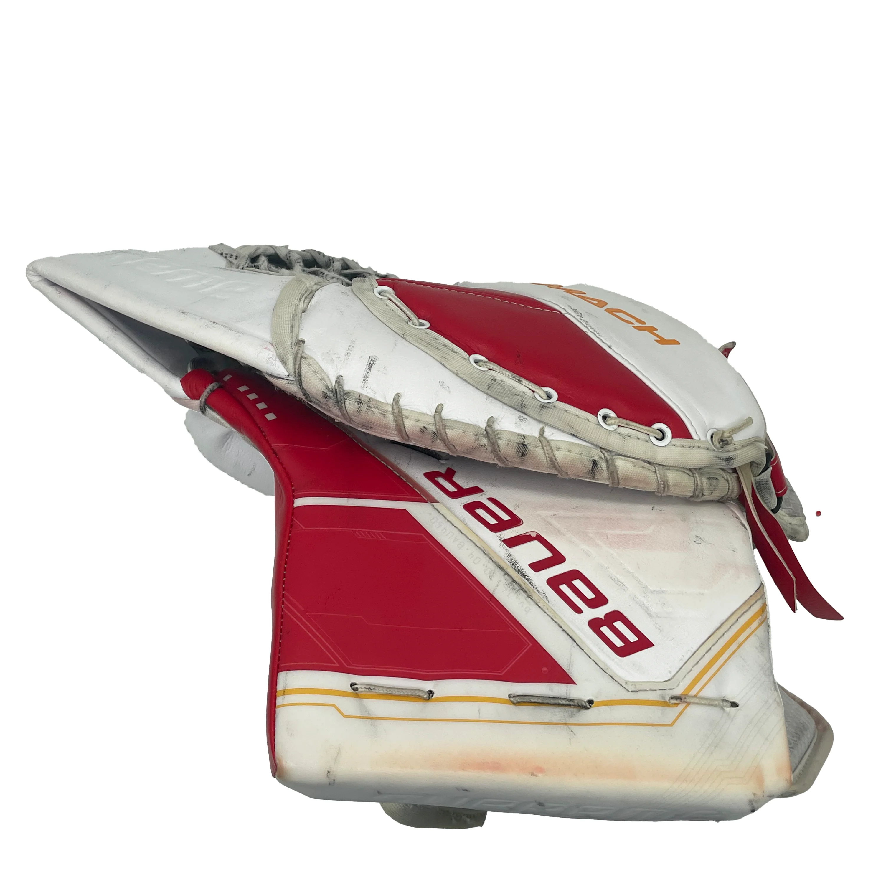 Bauer Supreme Mach - Used Pro Stock Goalie Glove - Dan Vladar (White/Red) - Image 2