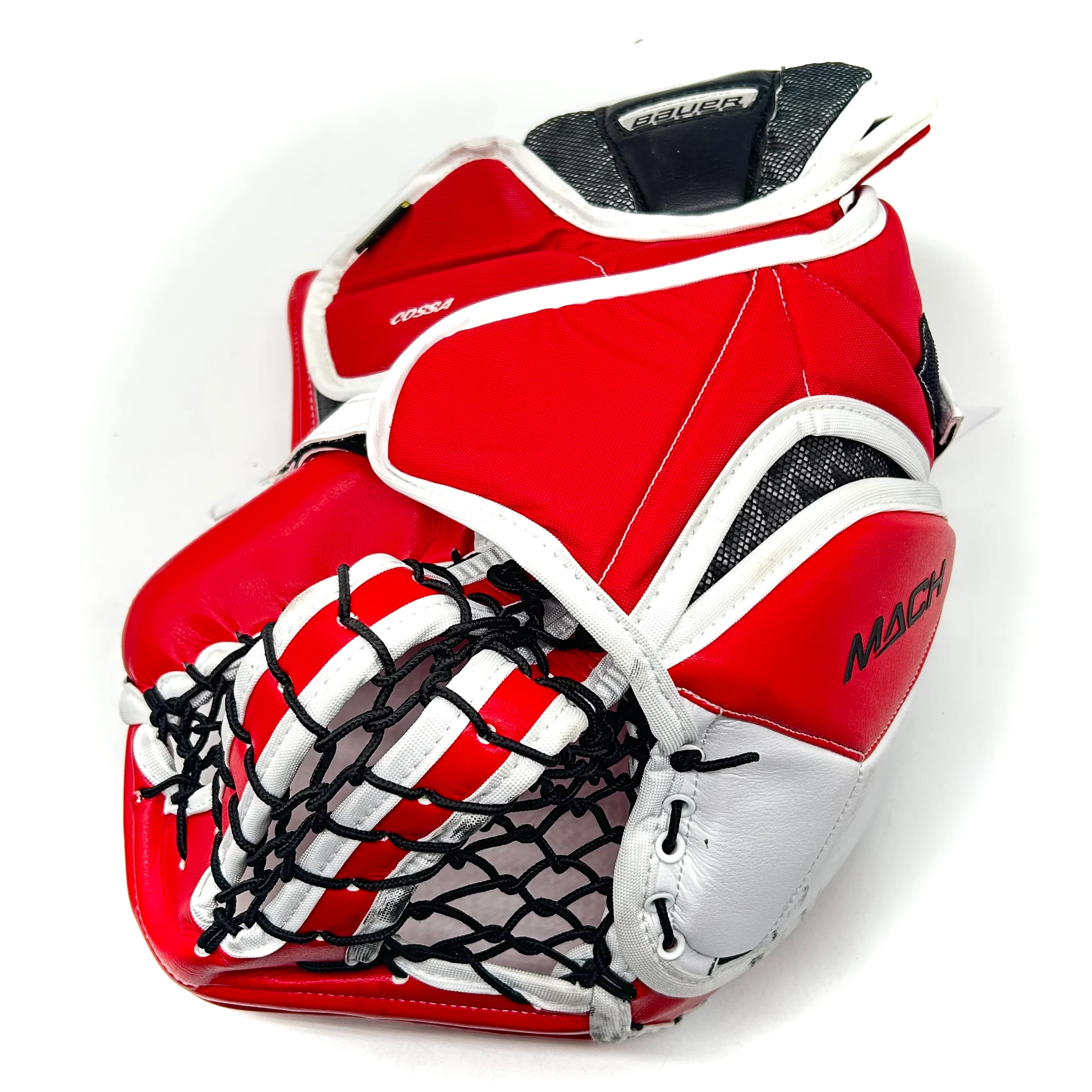 Bauer Supreme Mach - Used Pro Stock Goalie Glove (Red/Black/White) - Image 2
