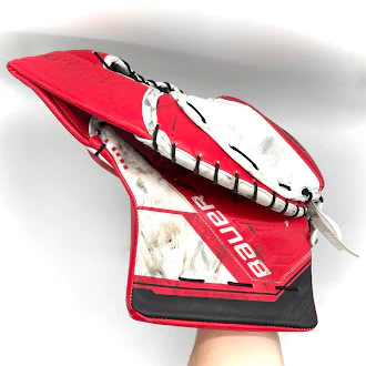 Bauer Supreme Mach - Used Pro Stock Goalie Glove (Red/White/Black) - Image 3