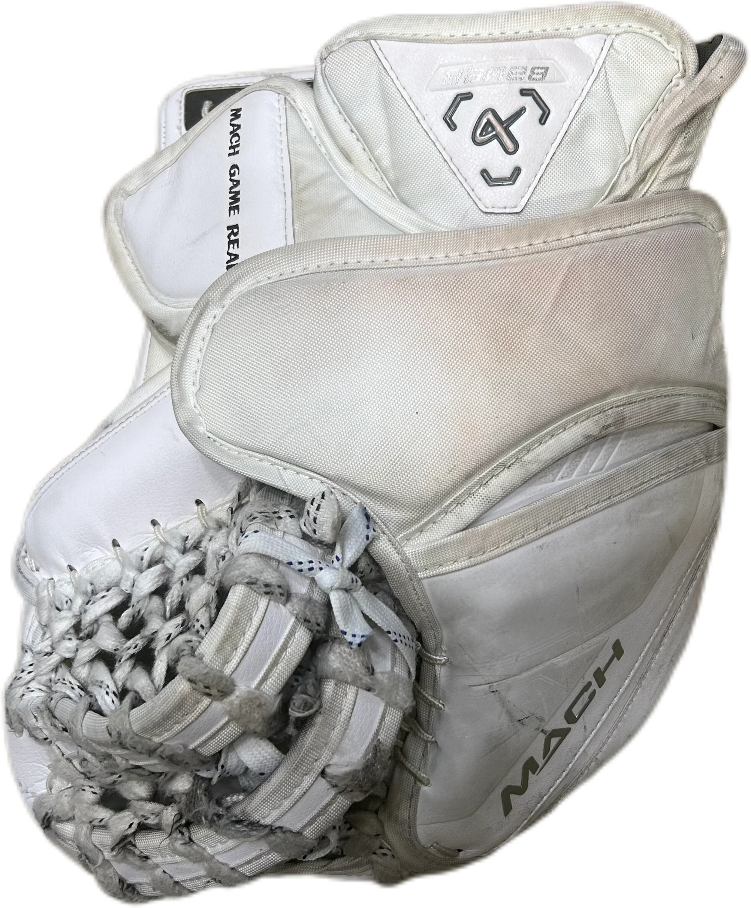 Bauer Supreme Mach - Used Pro Stock Goalie Glove (White) #3 - Image 2