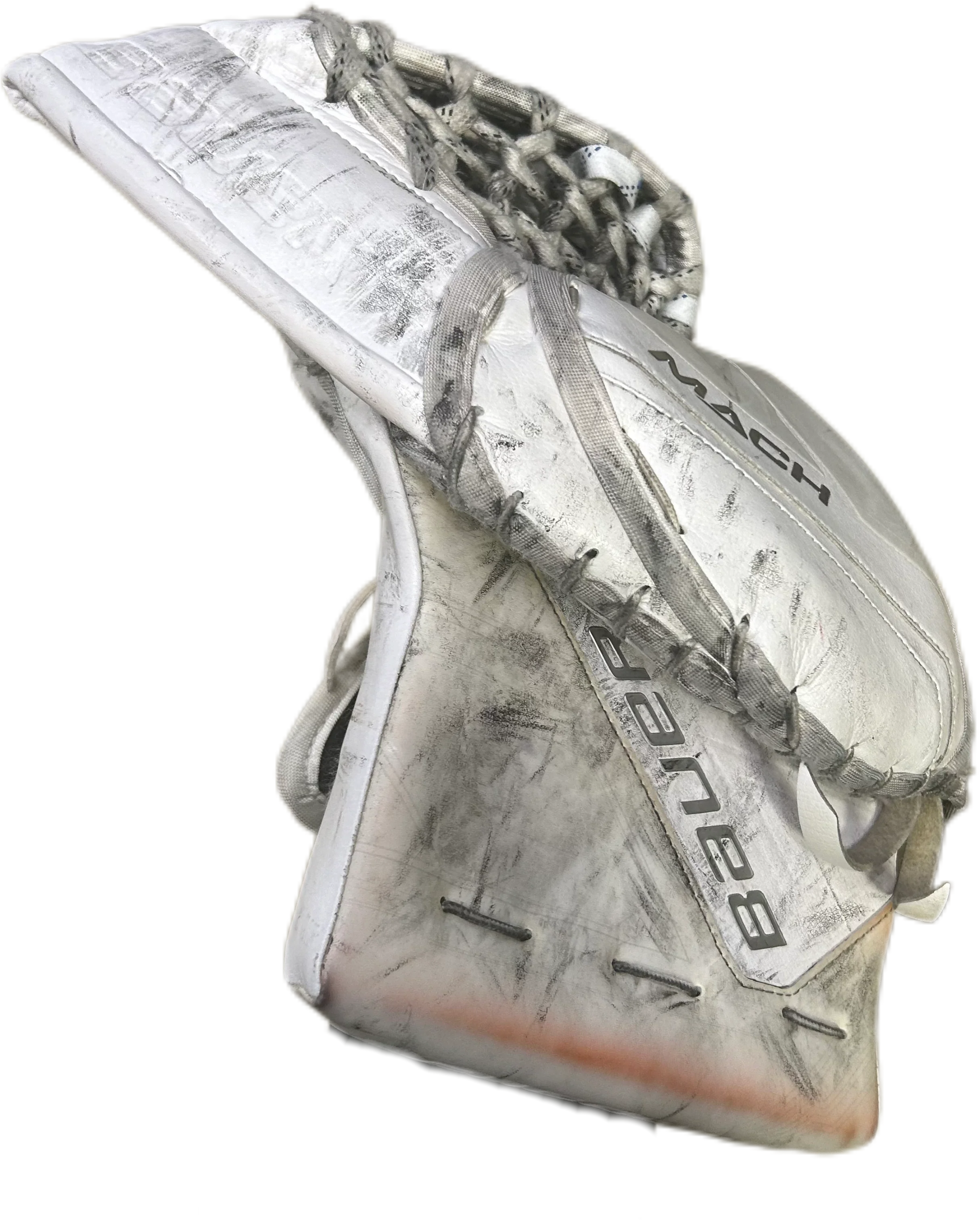 Bauer Supreme Mach - Used Pro Stock Goalie Glove (White) #3 - Image 3