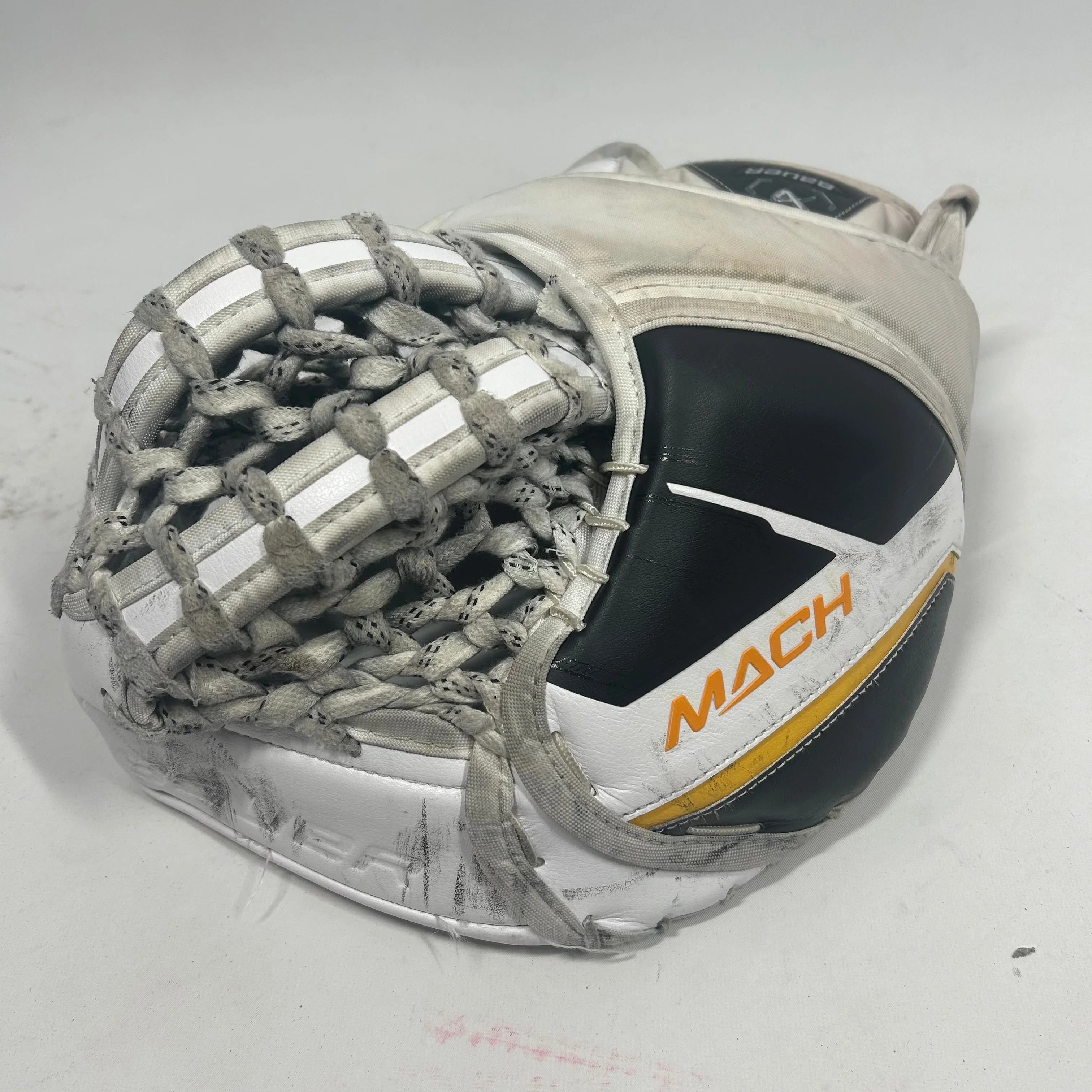 Bauer Supreme Mach - Used Pro Stock Goalie Glove (White/Navy) - Image 2
