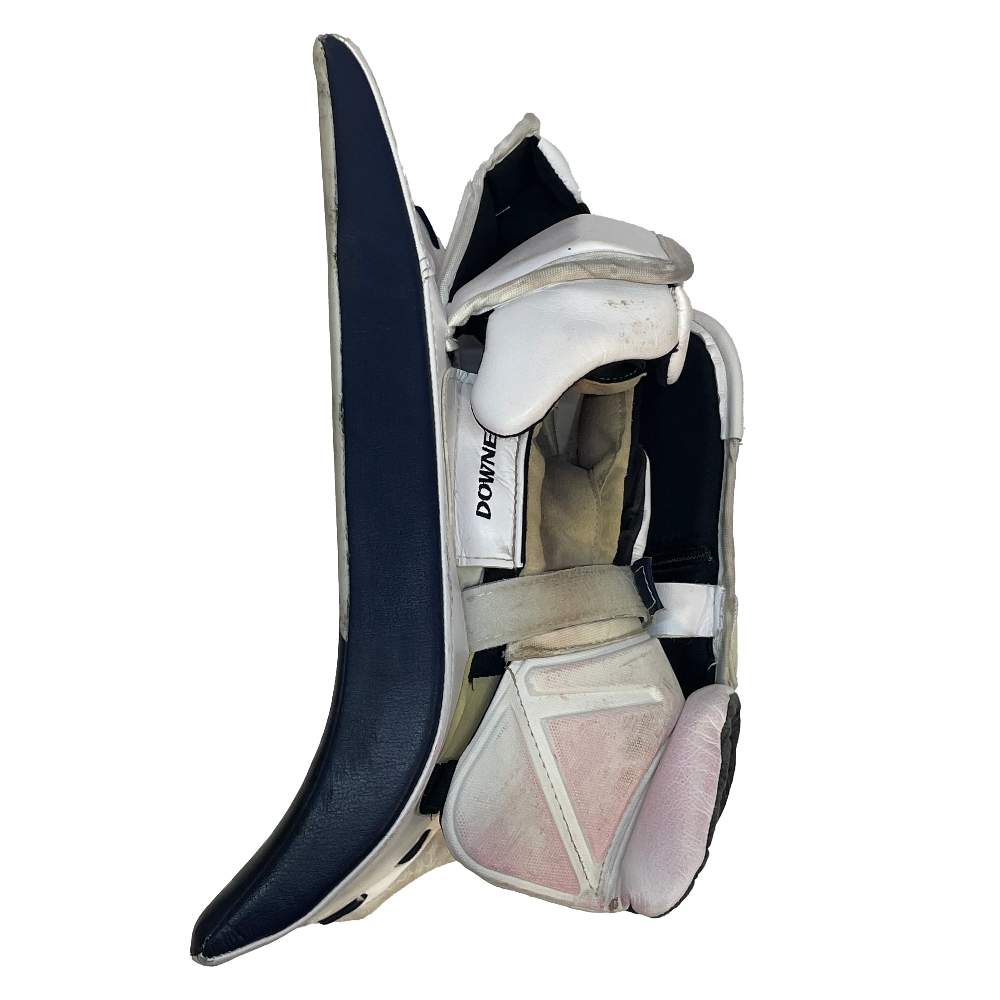 Bauer Supreme Mach - Used Pro Stock Goalie Pads (White/Navy/Yellow) - Image 12