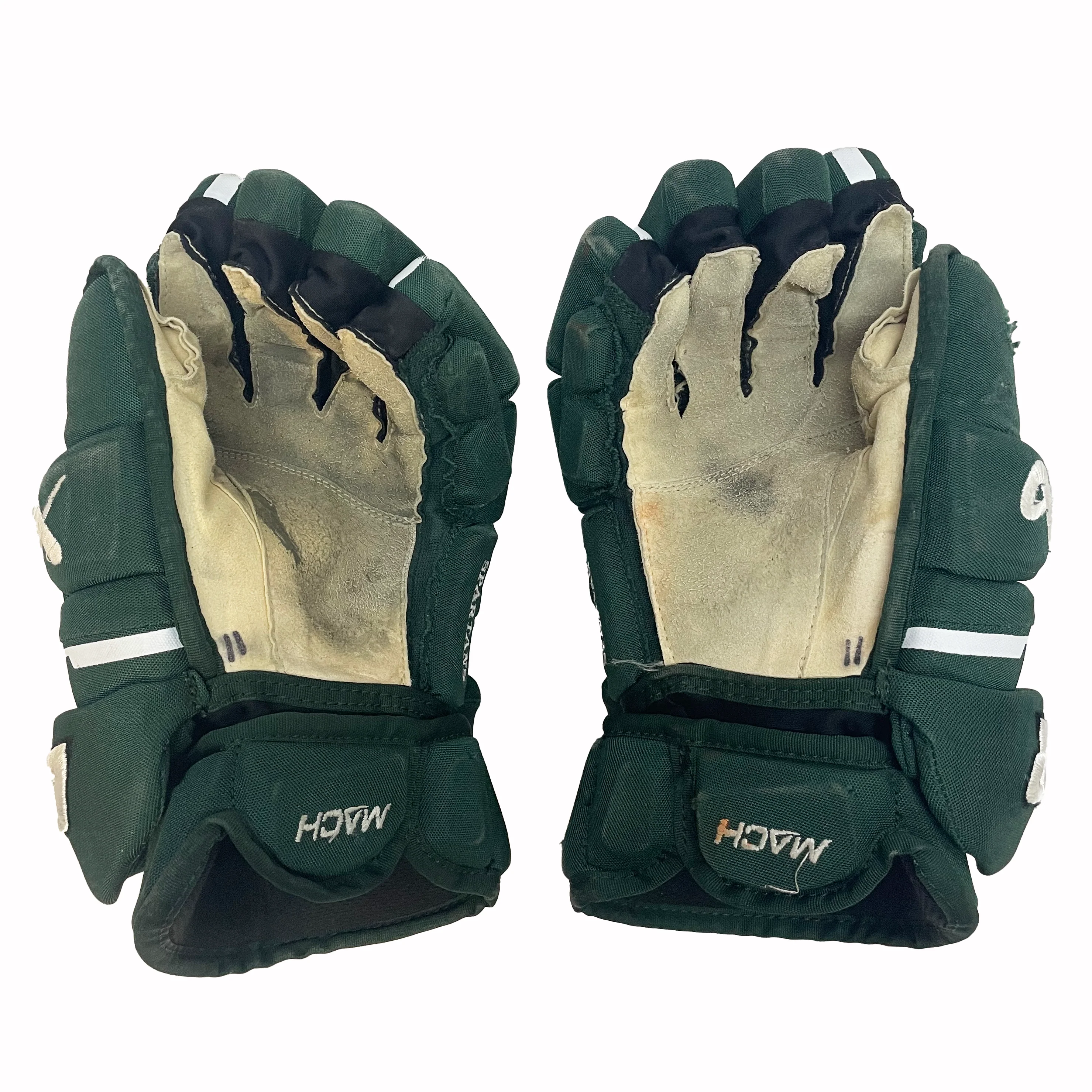 Bauer Supreme Mach - Used Pro Stock Hockey Gloves (Green/White) - Image 2
