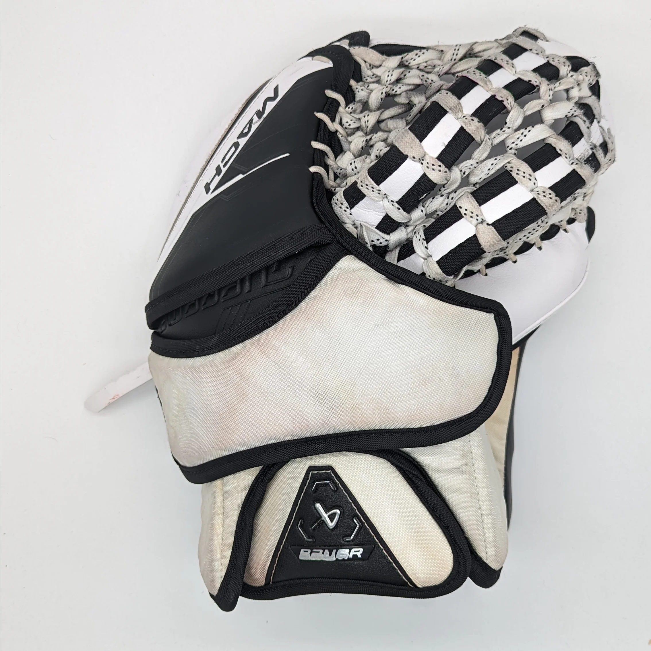 Bauer Supreme Mach - Used Pro Stock Senior Goalie Pad Set (Black/White) - Image 5