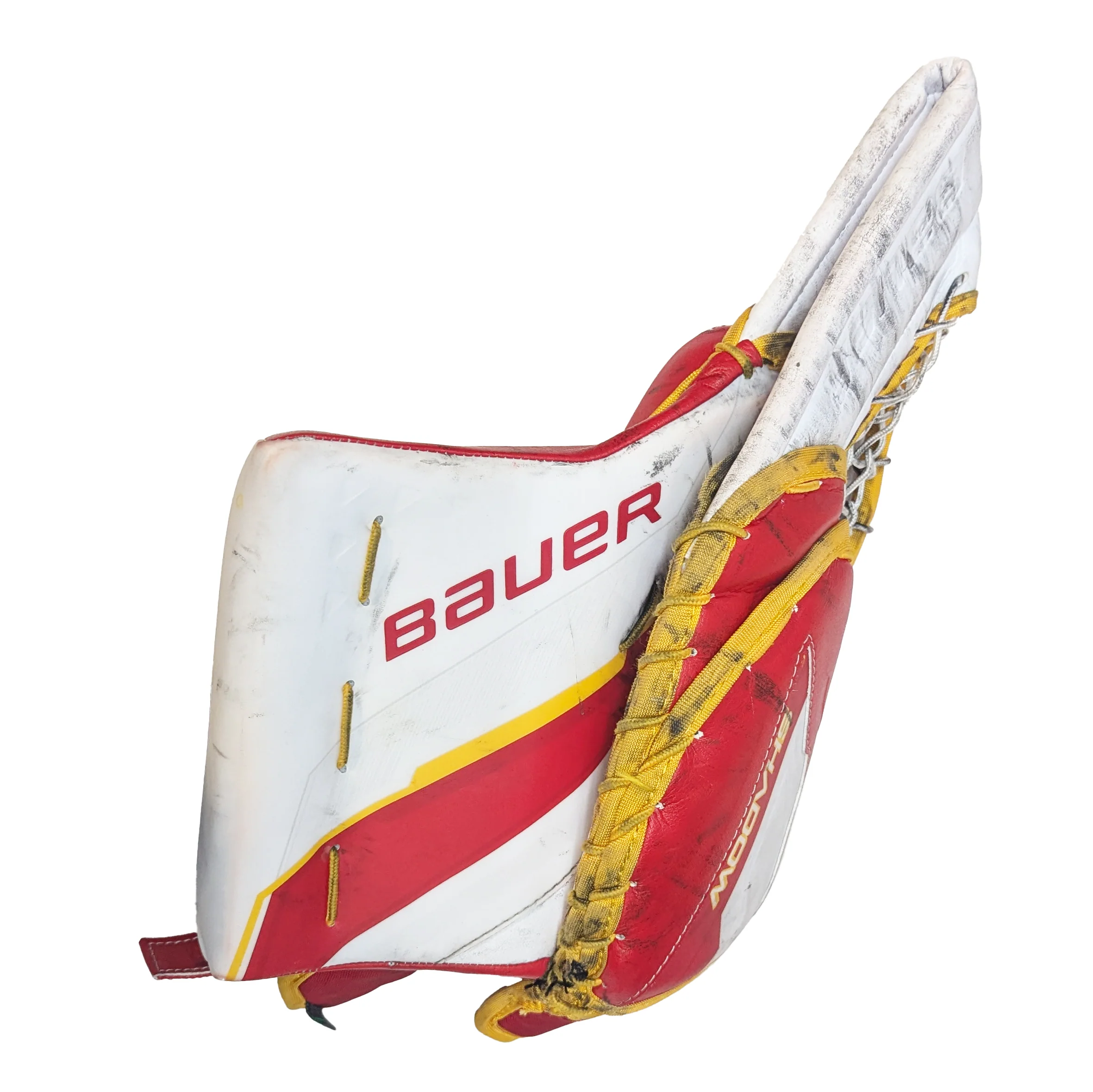 Bauer Supreme Shadow - Used AHL Pro Stock Goalie Full Set (White/Red/Yellow) - Image 12