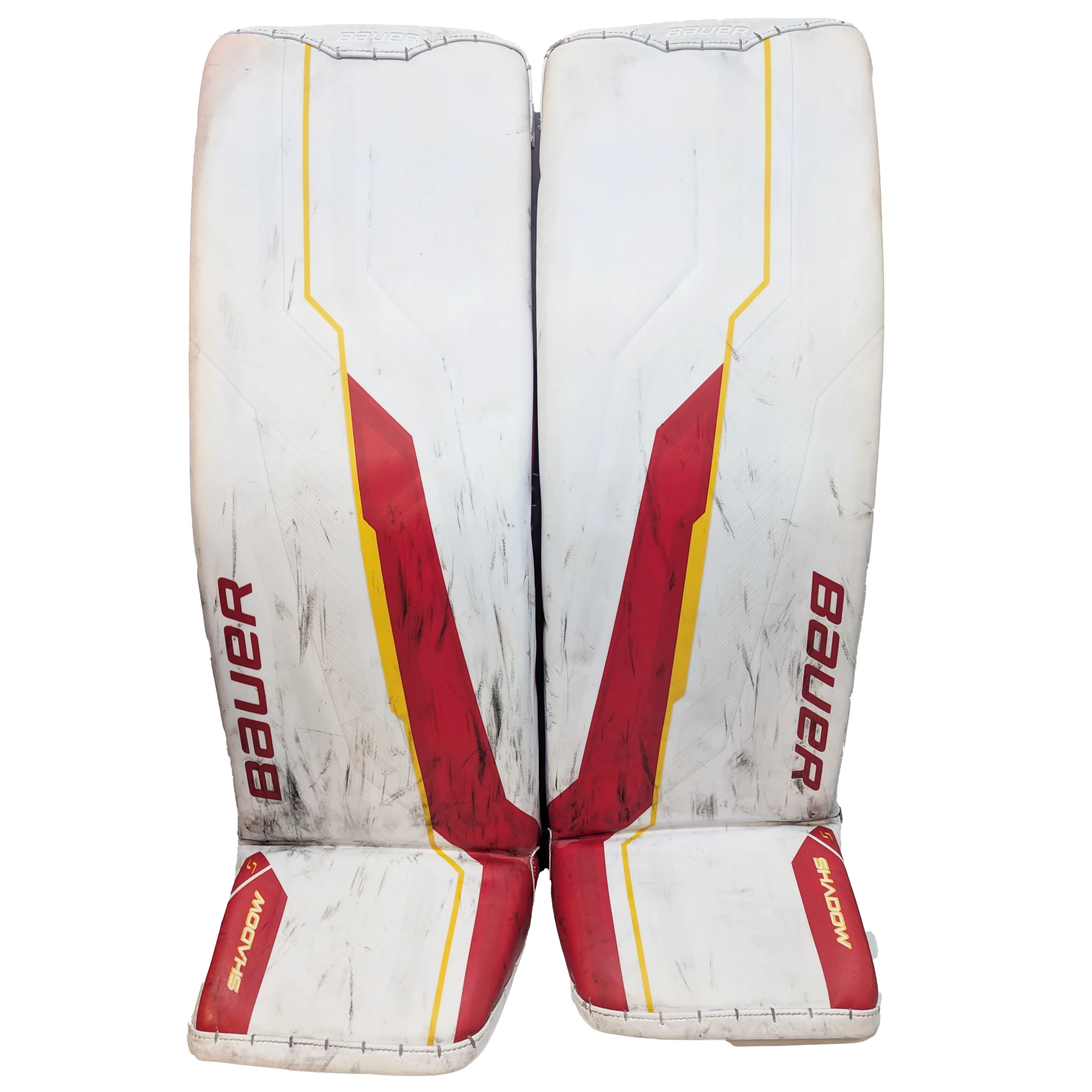 Bauer Supreme Shadow - Used AHL Pro Stock Goalie Full Set (White/Red/Yellow) - Image 2