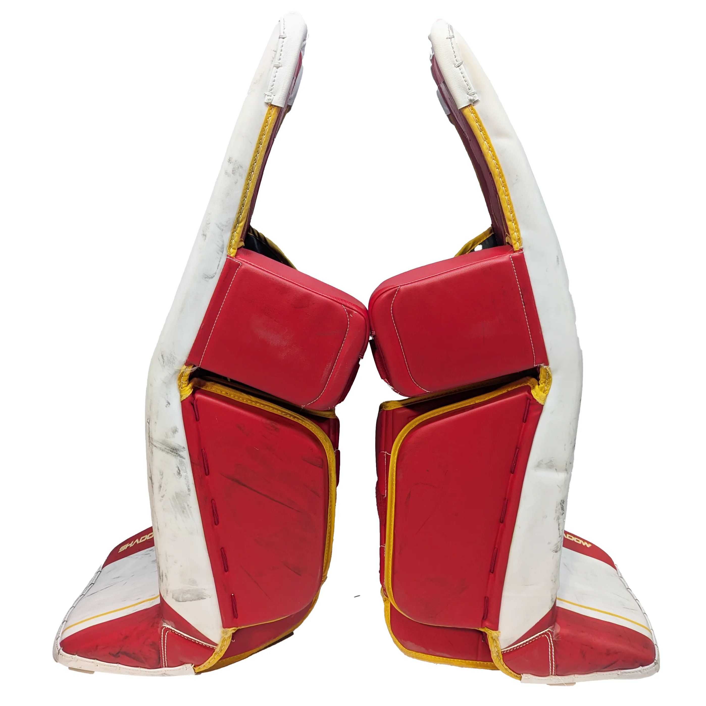 Bauer Supreme Shadow - Used AHL Pro Stock Goalie Full Set (White/Red/Yellow) - Image 3