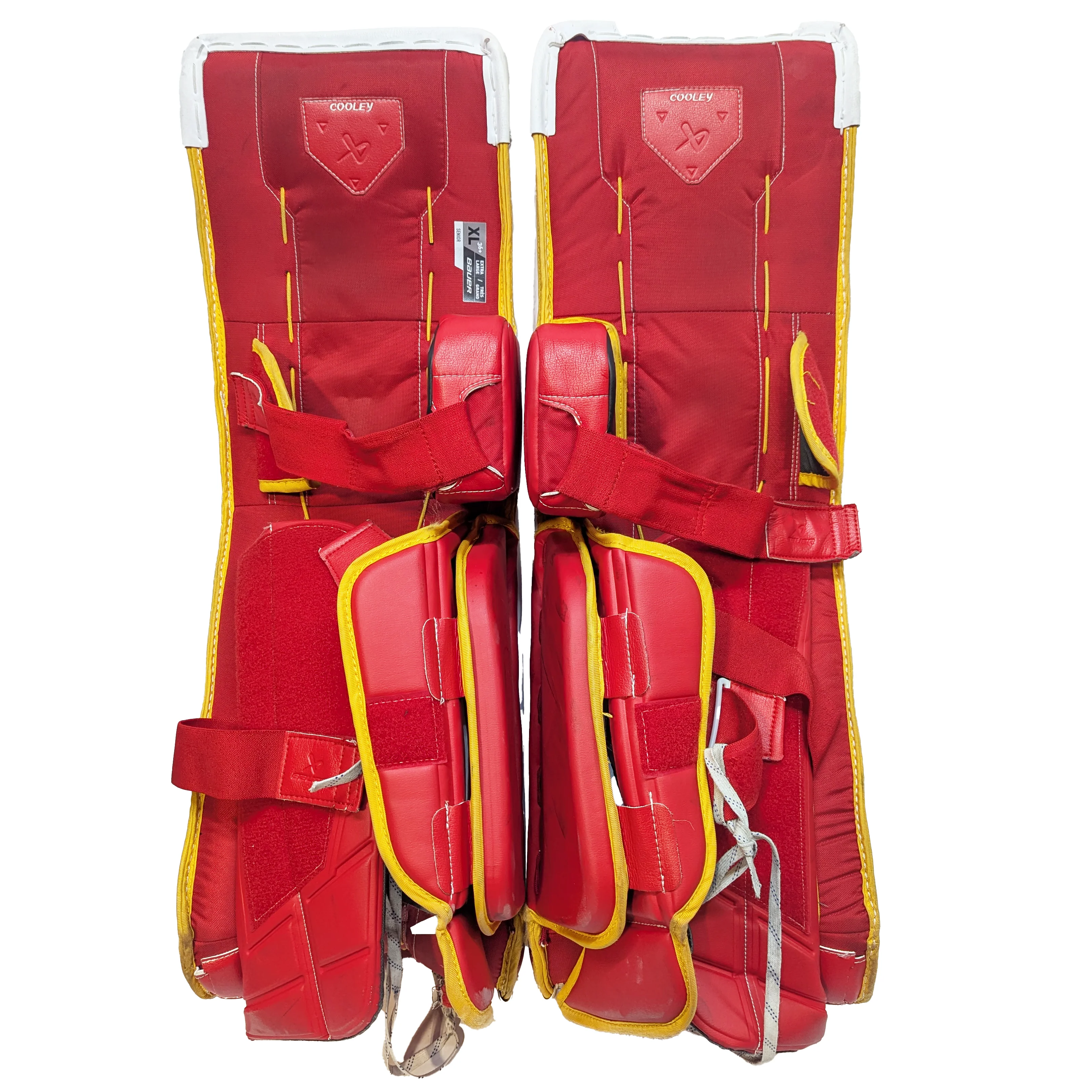 Bauer Supreme Shadow - Used AHL Pro Stock Goalie Full Set (White/Red/Yellow) - Image 5