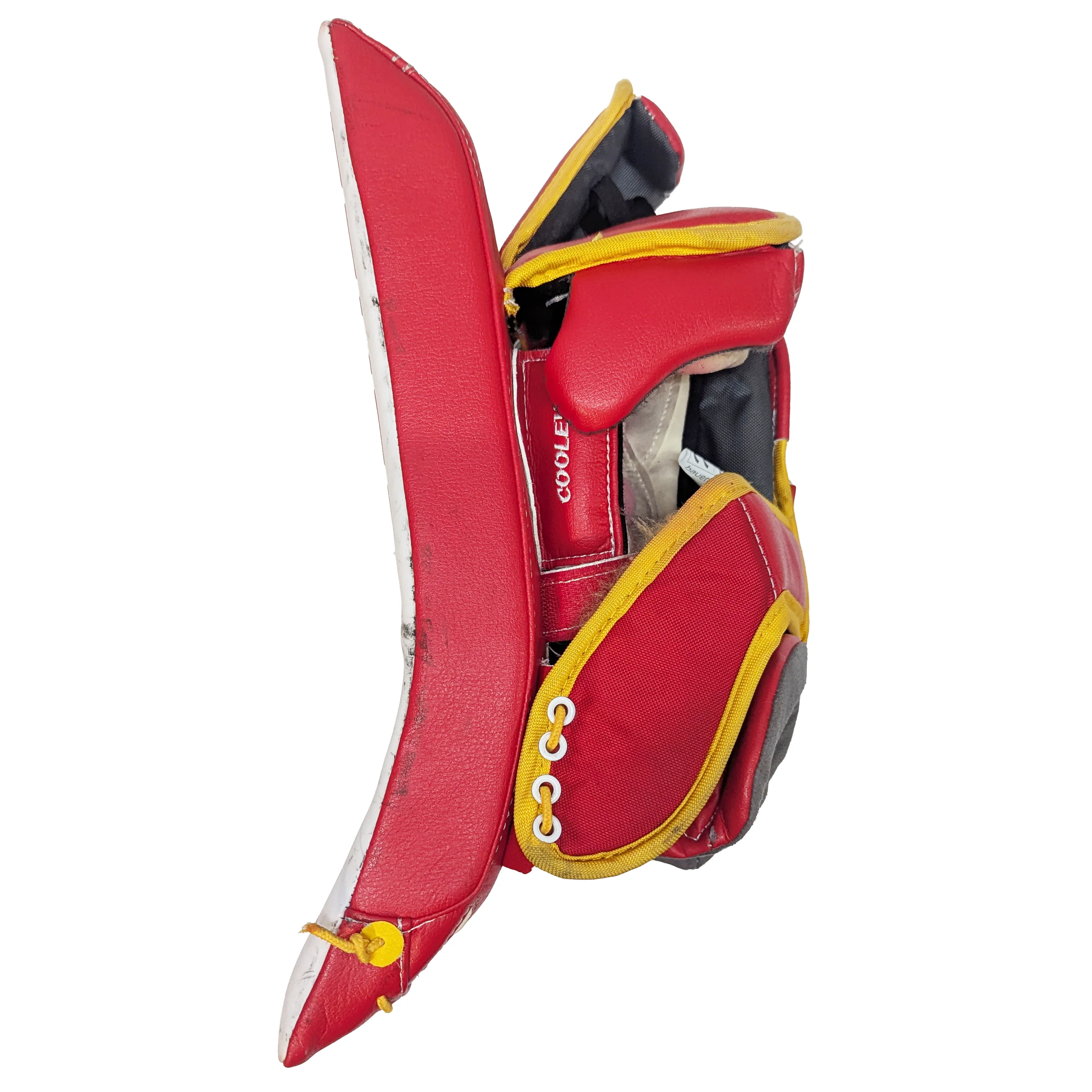 Bauer Supreme Shadow - Used AHL Pro Stock Goalie Full Set (White/Red/Yellow) - Image 9