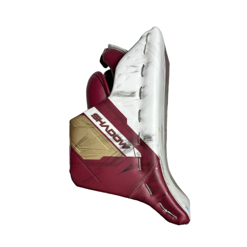 Bauer Supreme Shadow - Used Pro Stock Goalie Blocker (Maroon/White/Gold) - Image 2