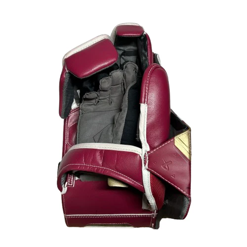Bauer Supreme Shadow - Used Pro Stock Goalie Blocker (Maroon/White/Gold) - Image 3