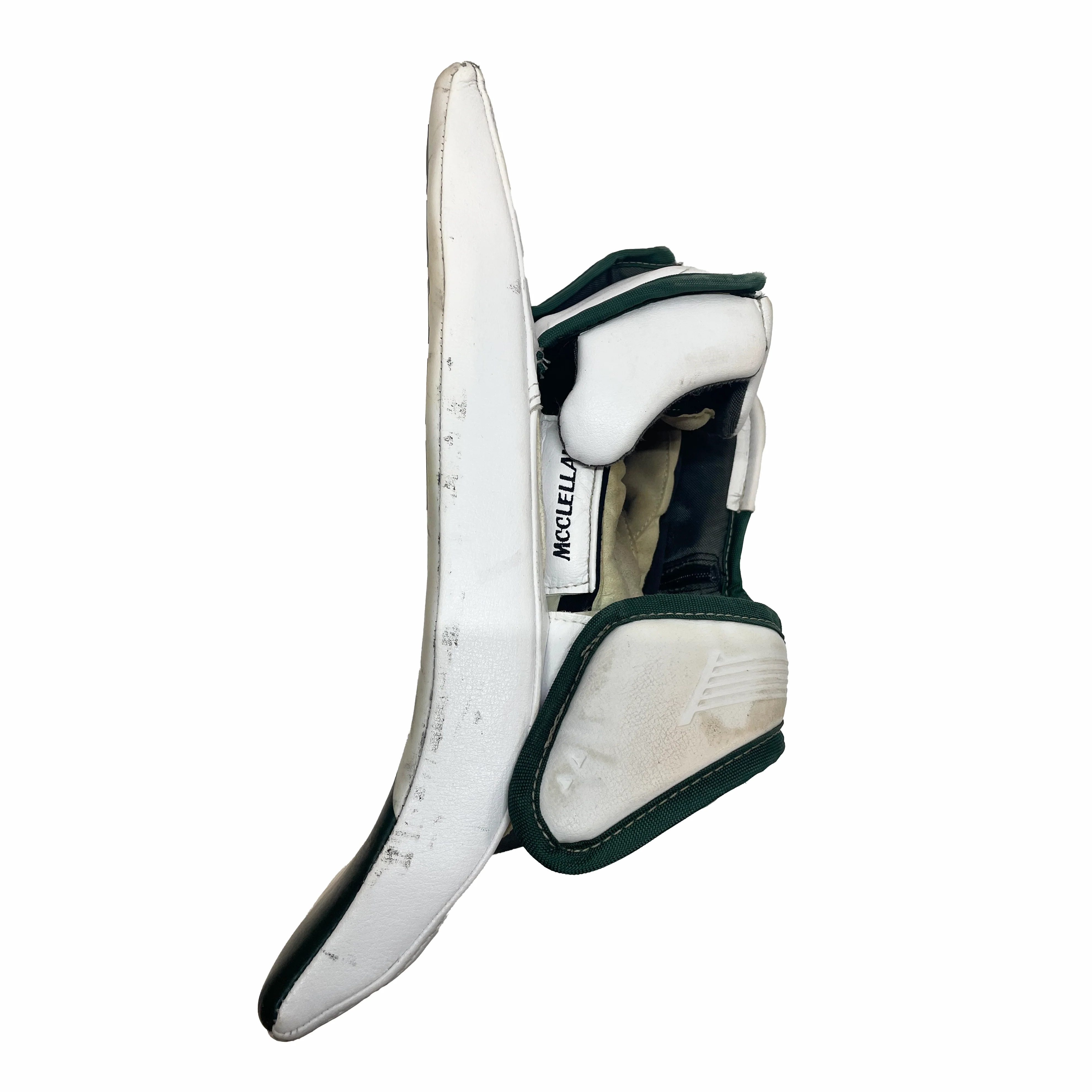 Bauer Supreme Shadow - Used Pro Stock Goalie Blocker (White/Green/Red) - Image 4