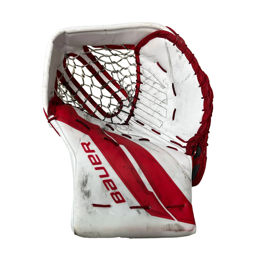 Bauer Supreme Shadow - Used Pro Stock Goalie Glove (Red/White)