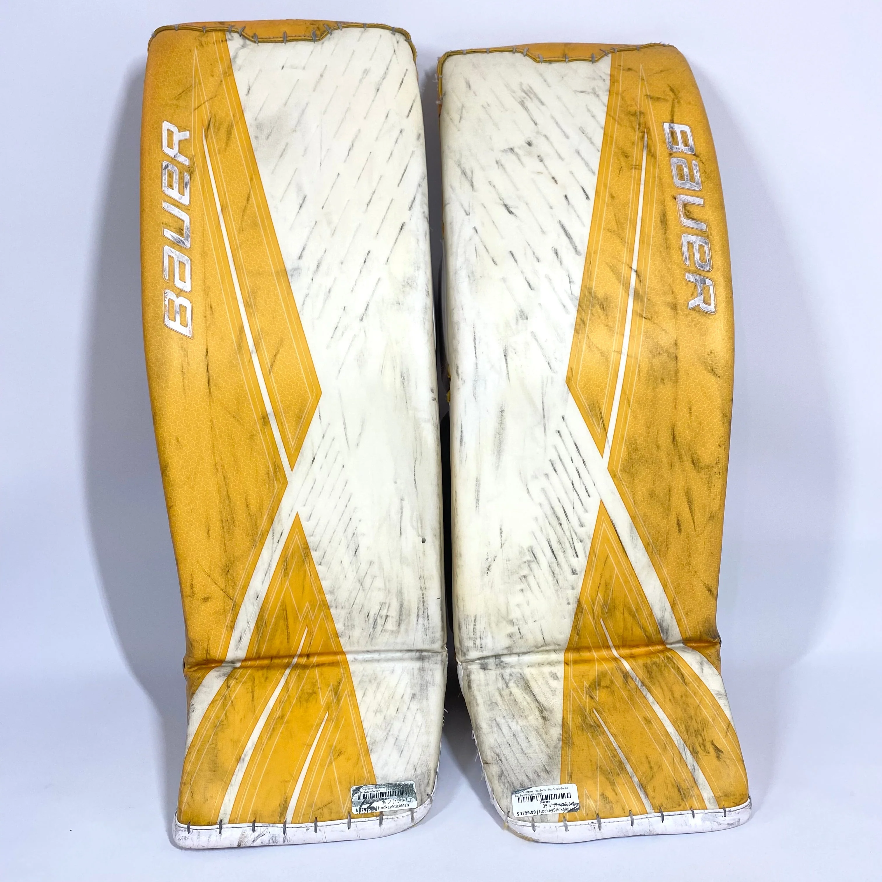 Bauer Supreme UltraSonic - Used Pro Stock Goalie Full Set (White/Yellow) - Image 2