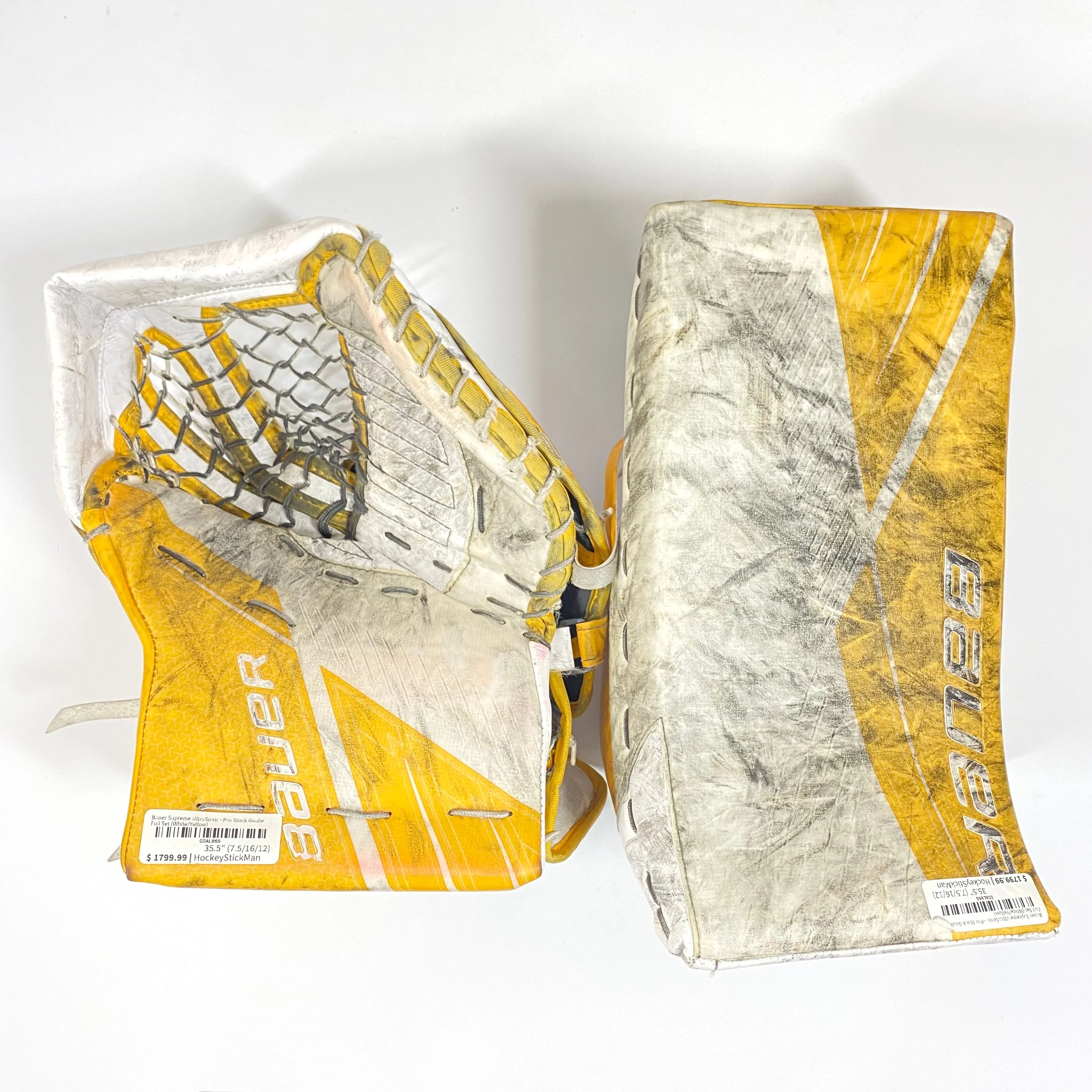 Bauer Supreme UltraSonic - Used Pro Stock Goalie Full Set (White/Yellow) - Image 6