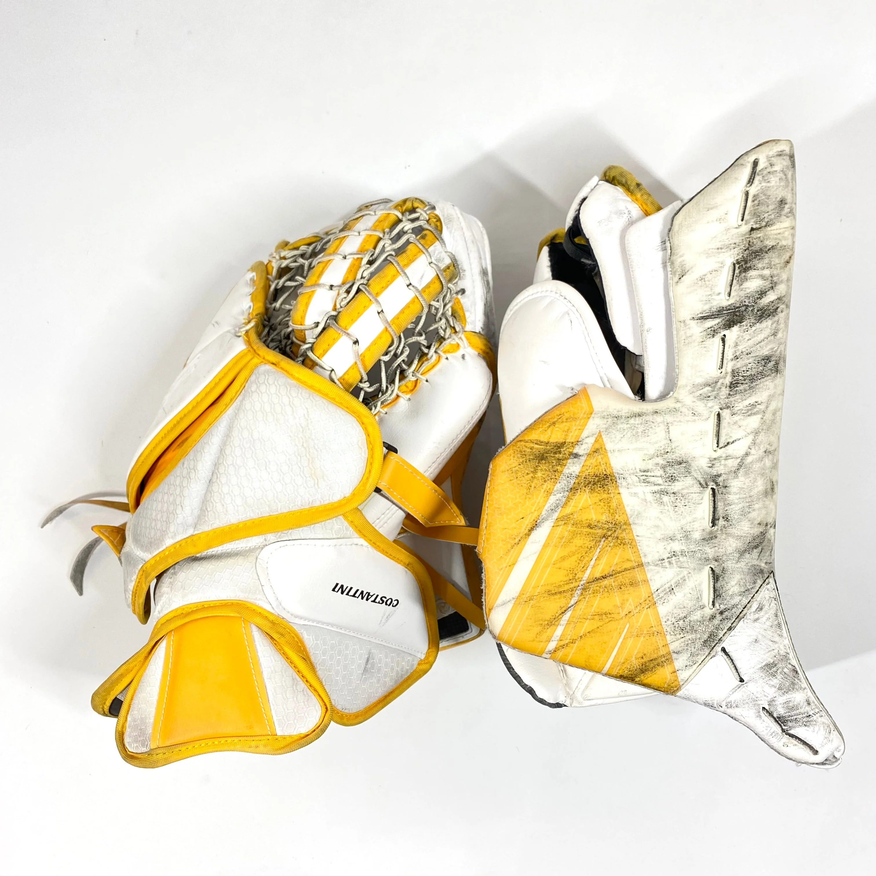 Bauer Supreme UltraSonic - Used Pro Stock Goalie Full Set (White/Yellow) - Image 7