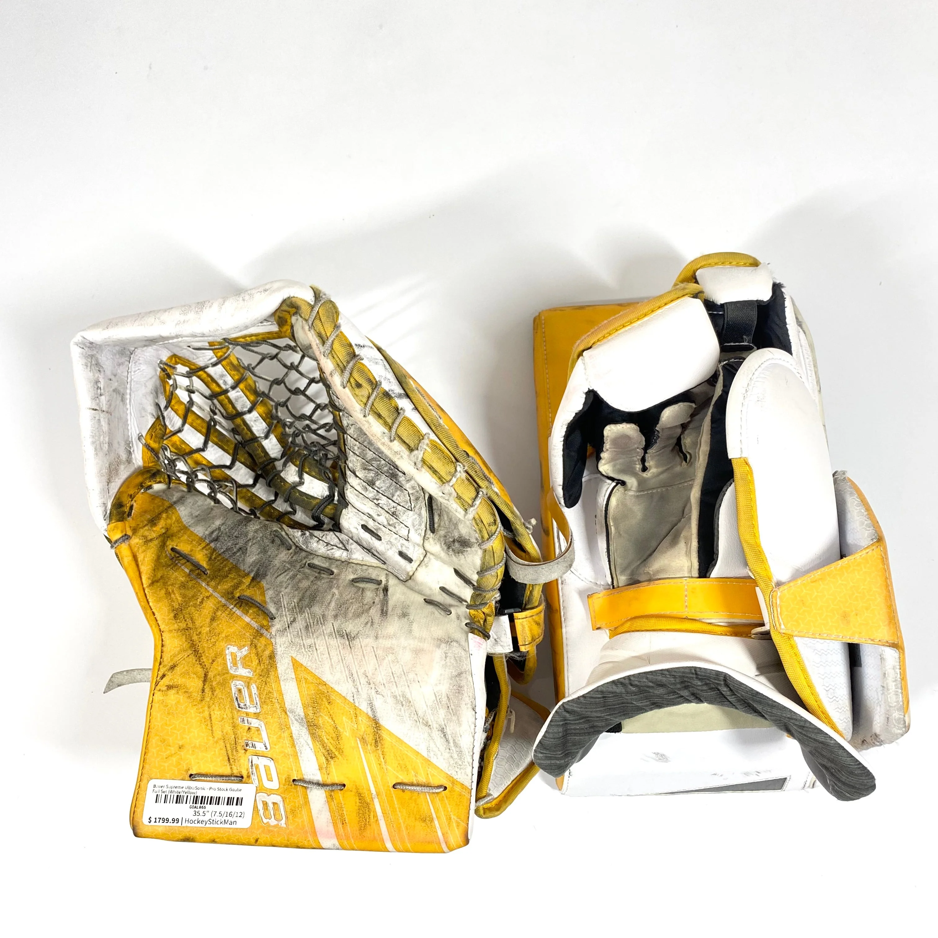 Bauer Supreme UltraSonic - Used Pro Stock Goalie Full Set (White/Yellow) - Image 8