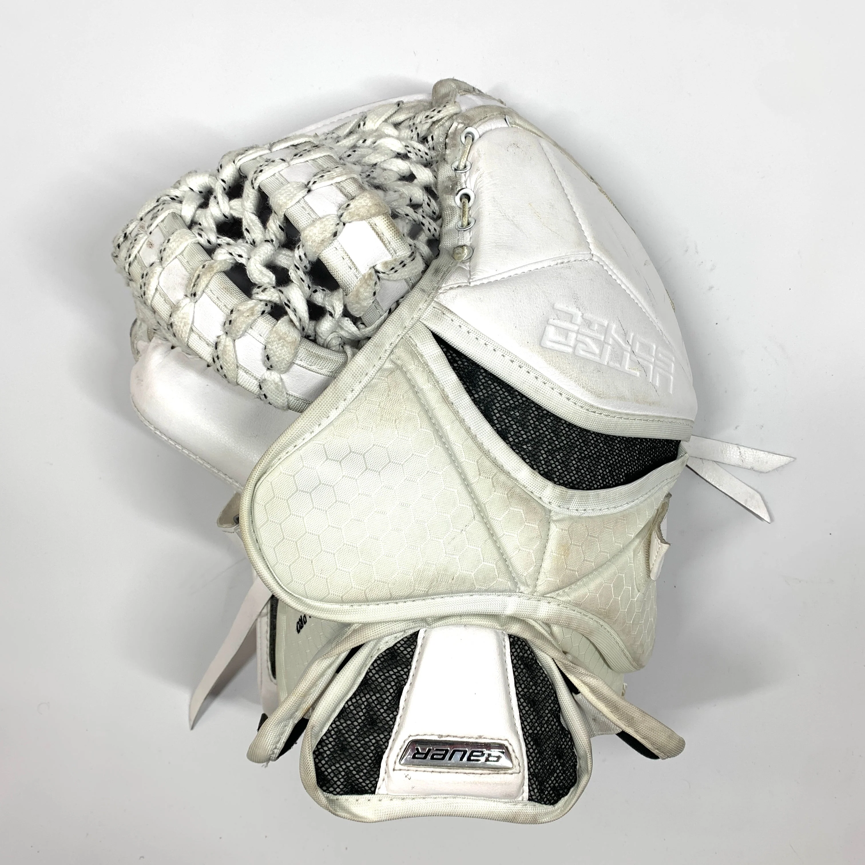 Bauer Supreme 2S Pro - Used Pro Stock Goalie Glove - Full Right (White) - Image 2