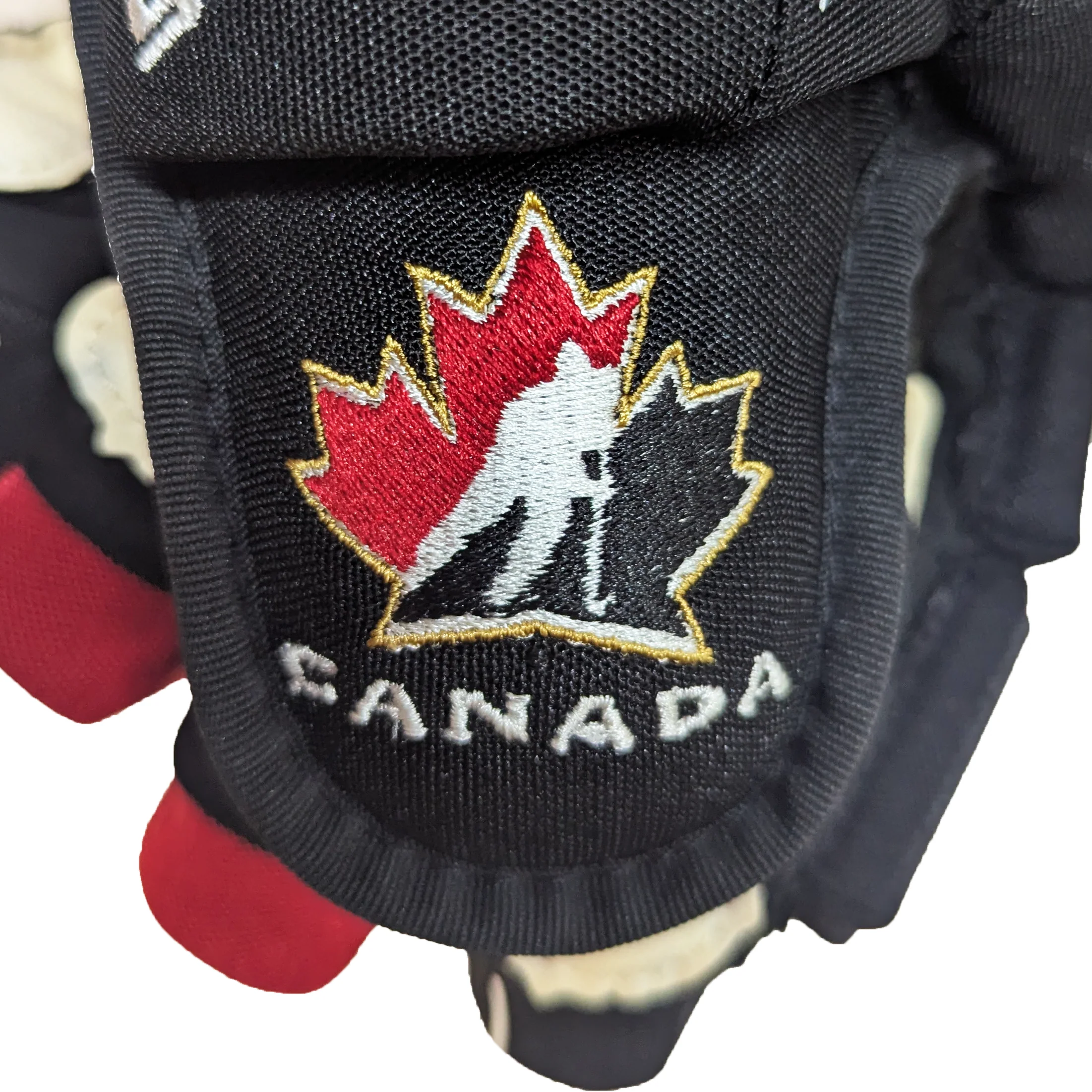 Bauer Supreme Ultrasonic - Used Team Canada Pro Stock Hockey Gloves (Black/White/Red) - Image 3
