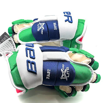 Bauer Vapor 1X Lite Pro - NHL Pro Stock Glove - Jesper Fast (Blue/Green/White) - Image 4