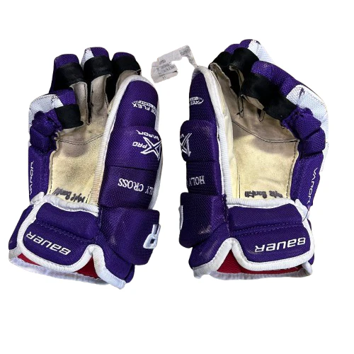 Bauer Vapor 1X Lite Pro - Used Pro Stock Hockey Glove - Intermediate (Purple/White) - Image 2