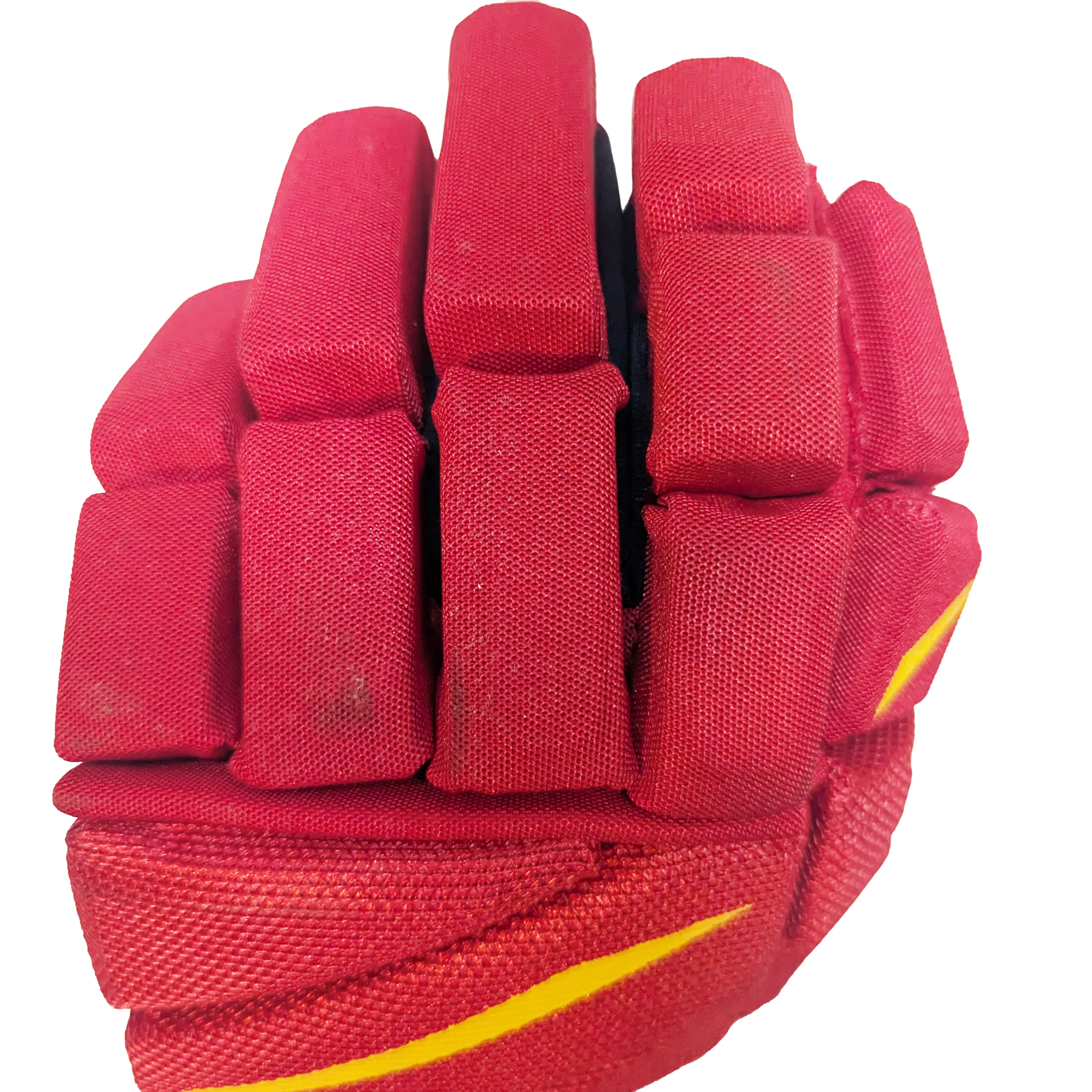 Bauer Vapor 2X Pro - NHL Pro Stock Glove - Connor Mackey (Red/Yellow/White) *Stained* - Image 3