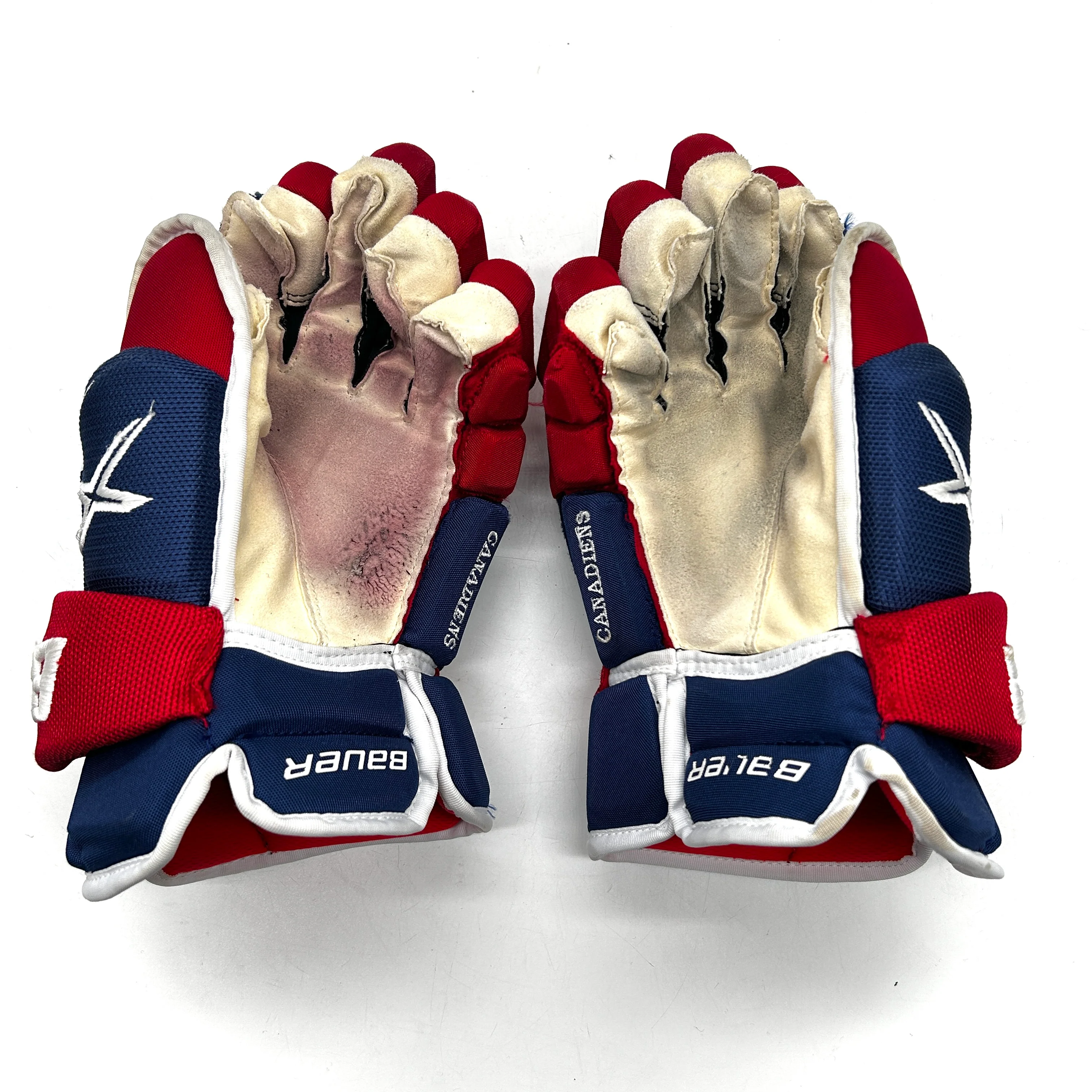 Bauer Vapor 2X Pro - Used NHL Pro Stock Glove - Justin Barron (Blue/Red/White) - Image 2
