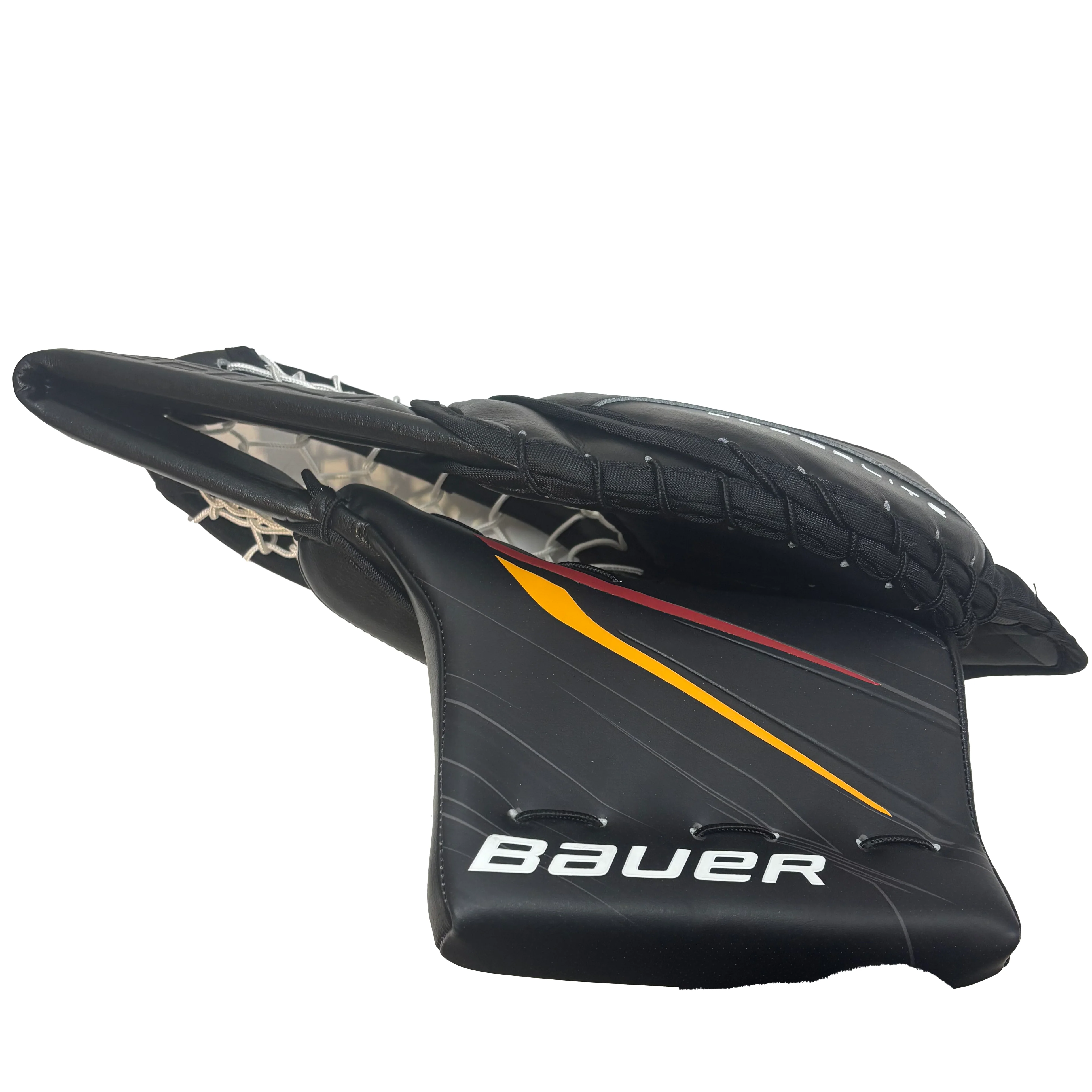 Bauer Vapor Hyperlite 2 - AHL Pro Stock Goalie Glove (Black/Red/Yellow) - Image 3
