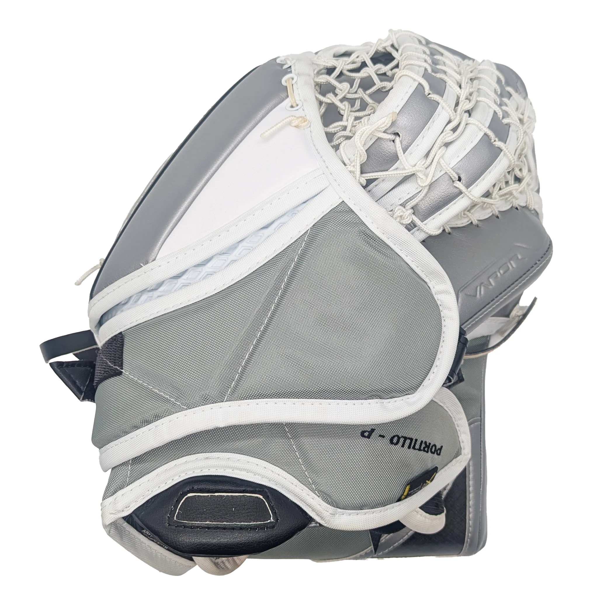 Bauer Vapor Hyperlite 2 - AHL Used Pro Stock Goalie Glove (White/Black/Silver) - Image 2