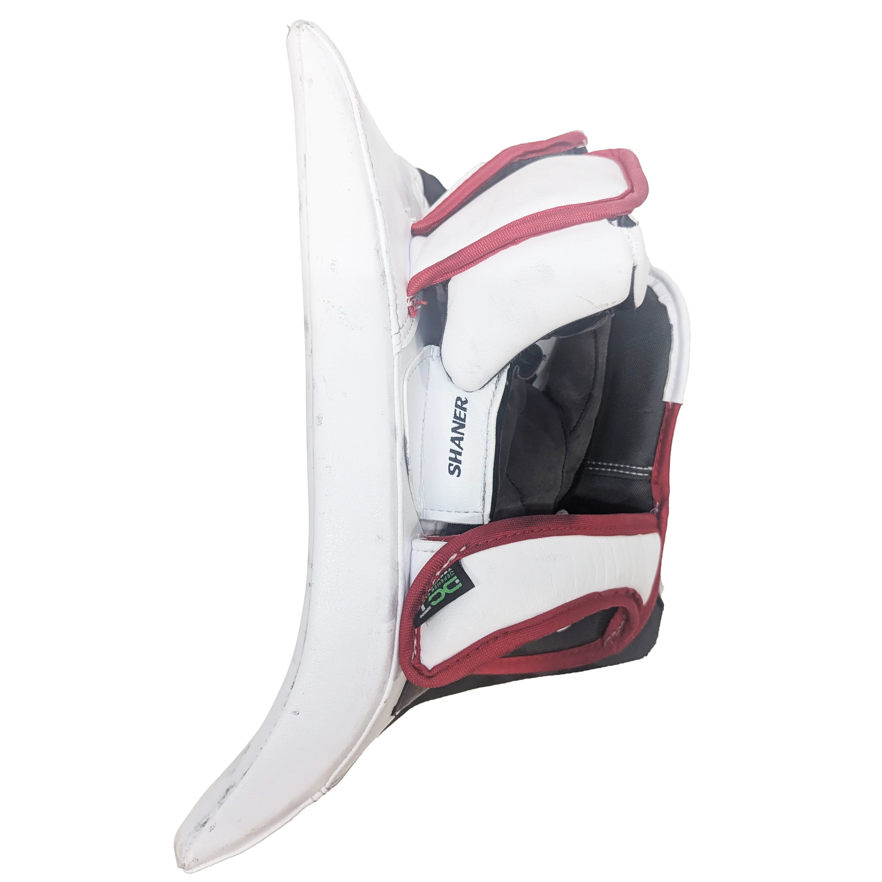 Bauer Vapor Hyperlite 2 - NCAA Used Pro Stock Goalie Blocker (White/Red) - Image 4