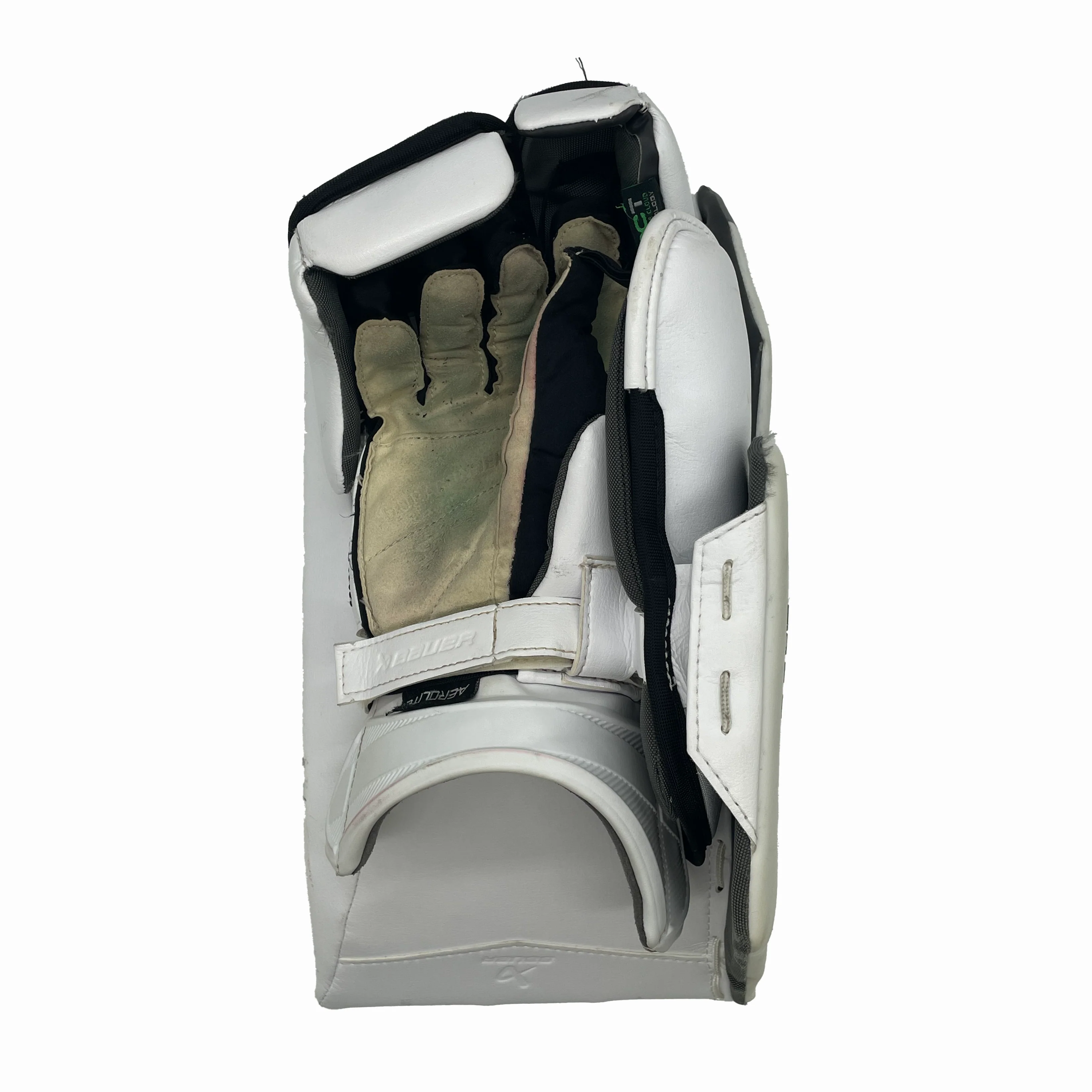 Bauer Vapor Hyperlite 2 - Used NCAA Pro Stock Goalie Blocker (Black/White/Silver) - Image 3