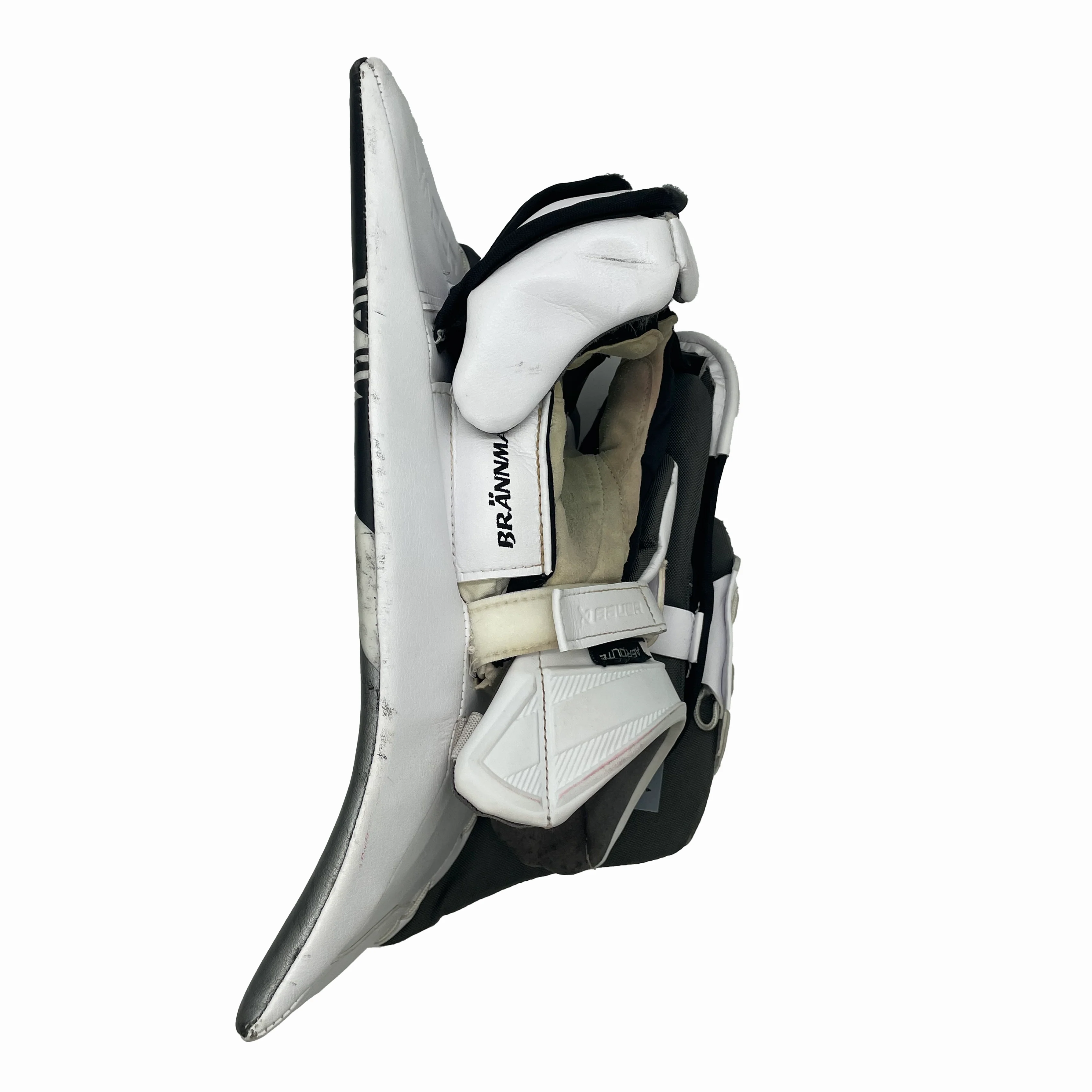 Bauer Vapor Hyperlite 2 - Used NCAA Pro Stock Goalie Blocker (Black/White/Silver) - Image 4